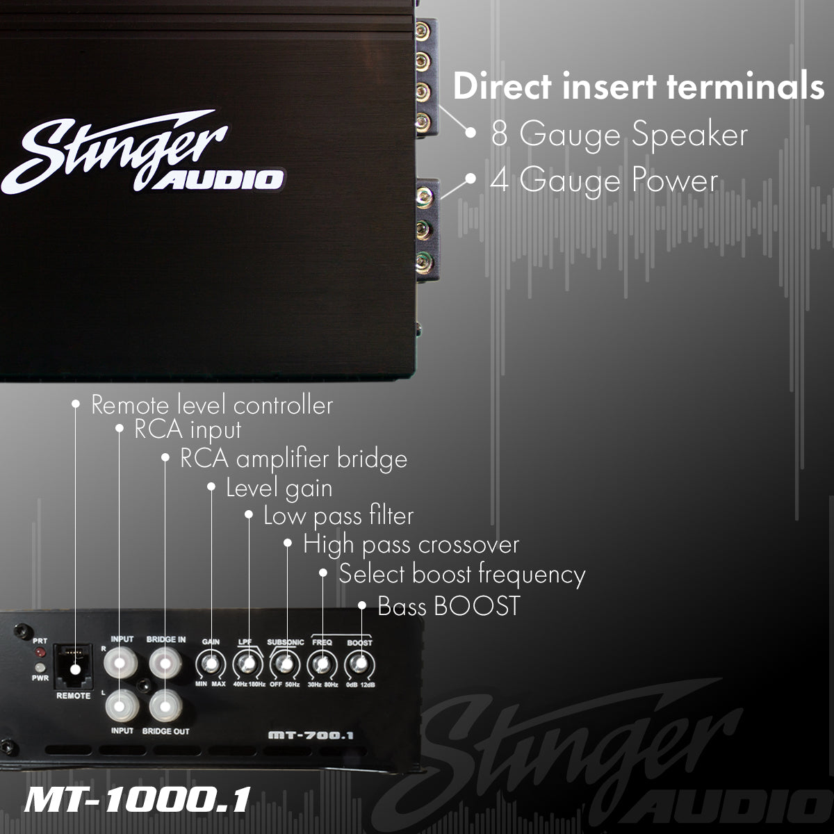 Stinger Audio MT-1000.1 1,000 Watt (RMS) Class D Monoblock Car Audio Amplifier