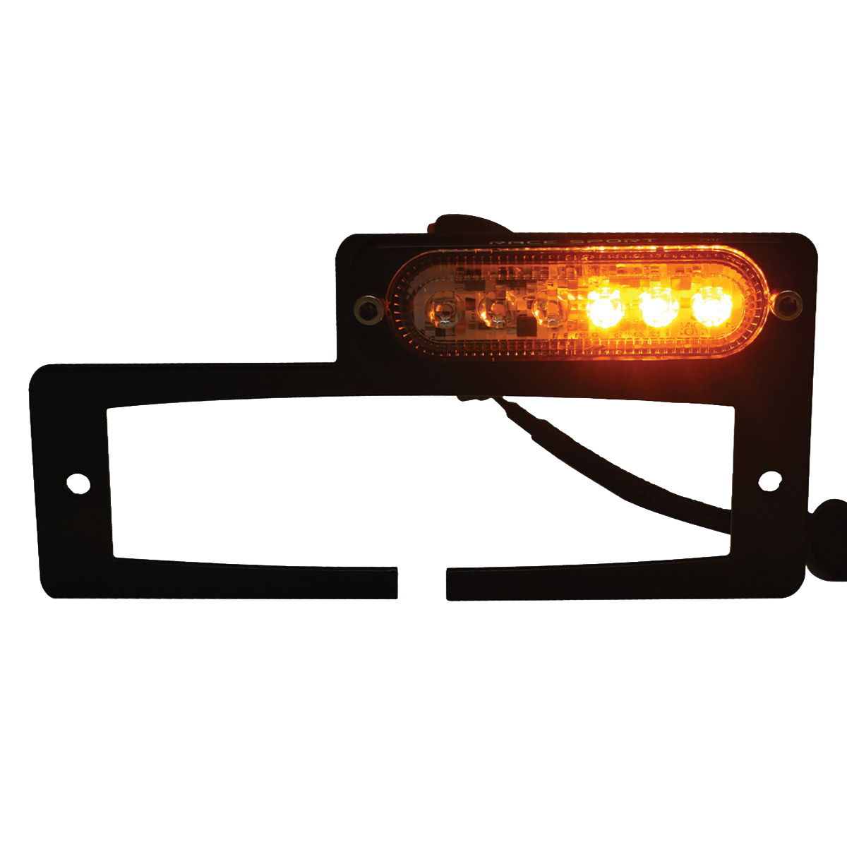 Race Sport Add On White-Amber LED Strobe Flasher Heavy Duty Plate for Hitch Light Bar Kits