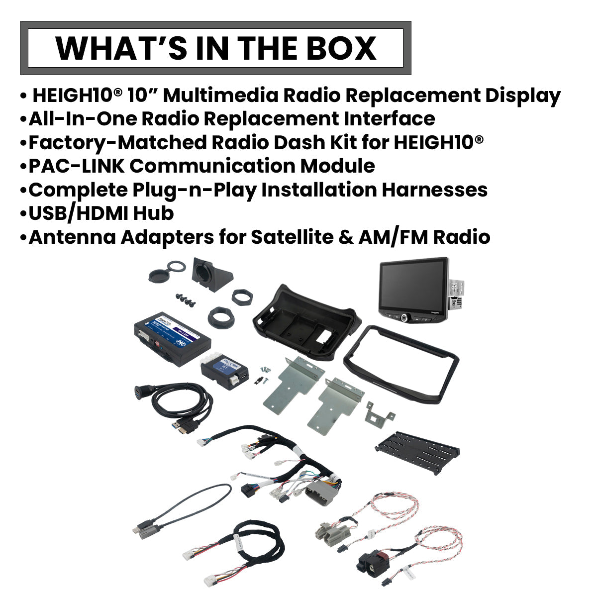 HEIGH10 Jeep Wrangler JK (2011-2018) 10" Radio Fully Integrated Kit | Displays Vehicle Information and Off-Road Mode