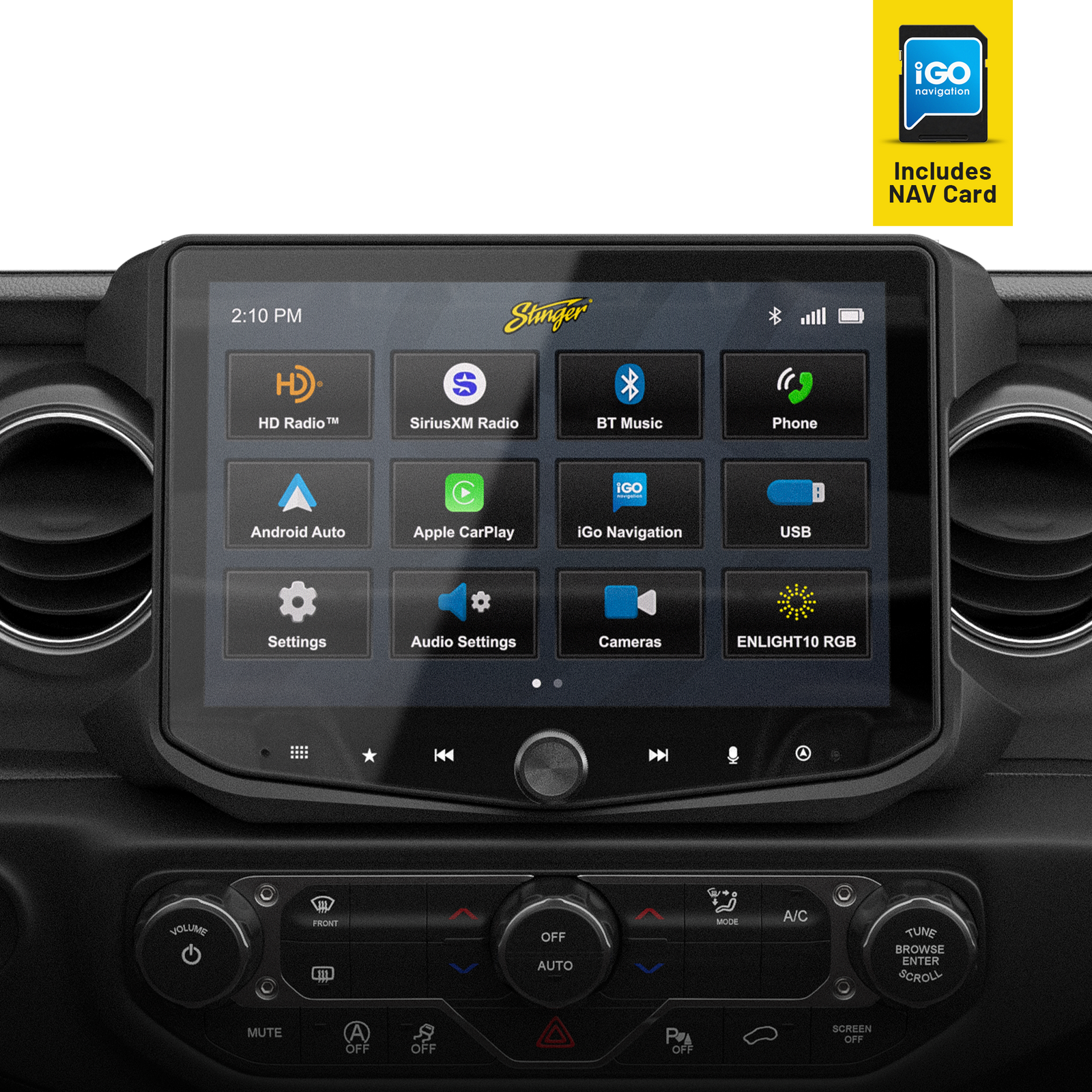 Jeep Wrangler JL/Gladiator JT HORIZON10 Radio Kit, Plug & Play — Stinger