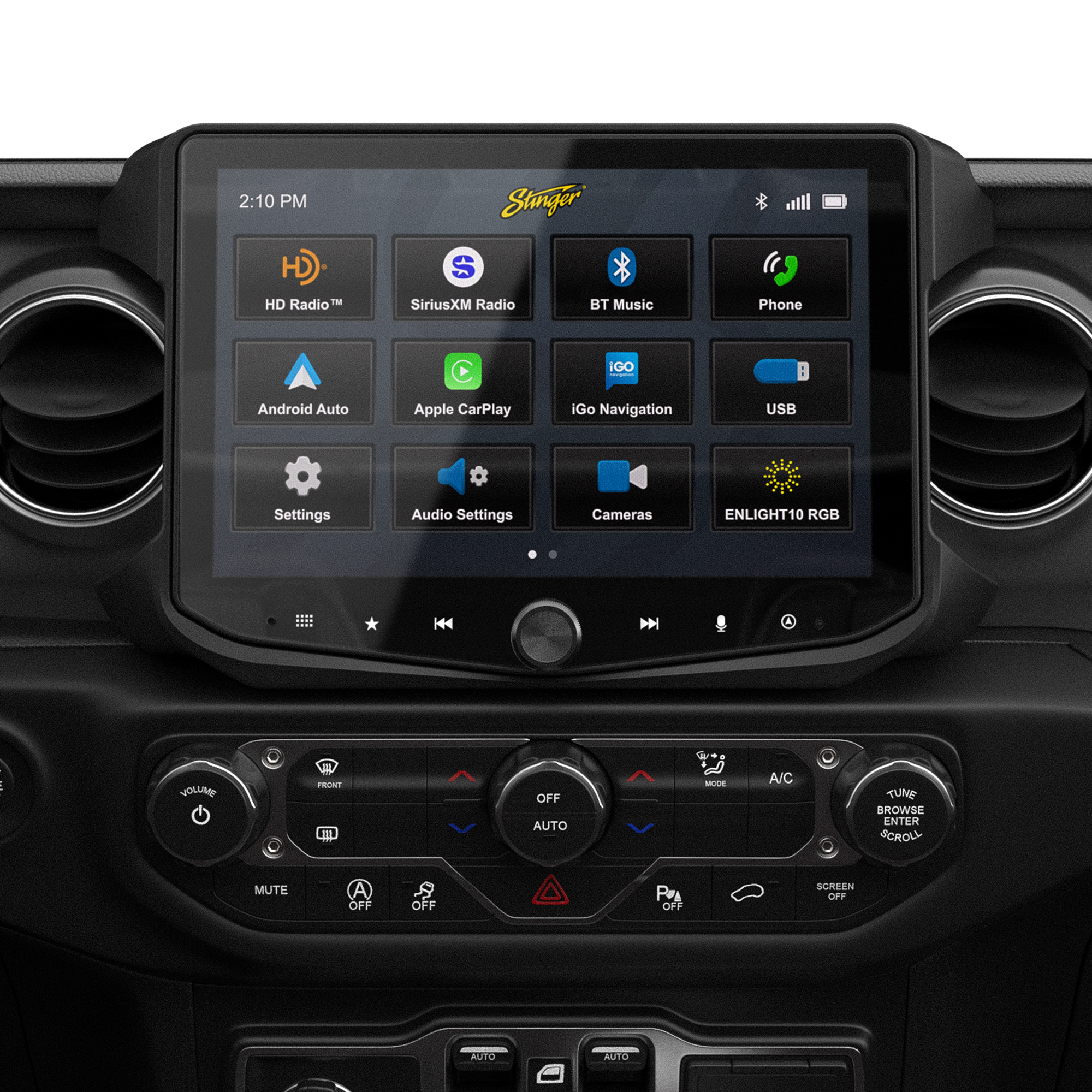 HORIZON10 Jeep Wrangler JL (2018-23)/Gladiator JT (2020-23) 10.1" Touchscreen Plug-and-Play Multi-Function Display Car Radio Kit