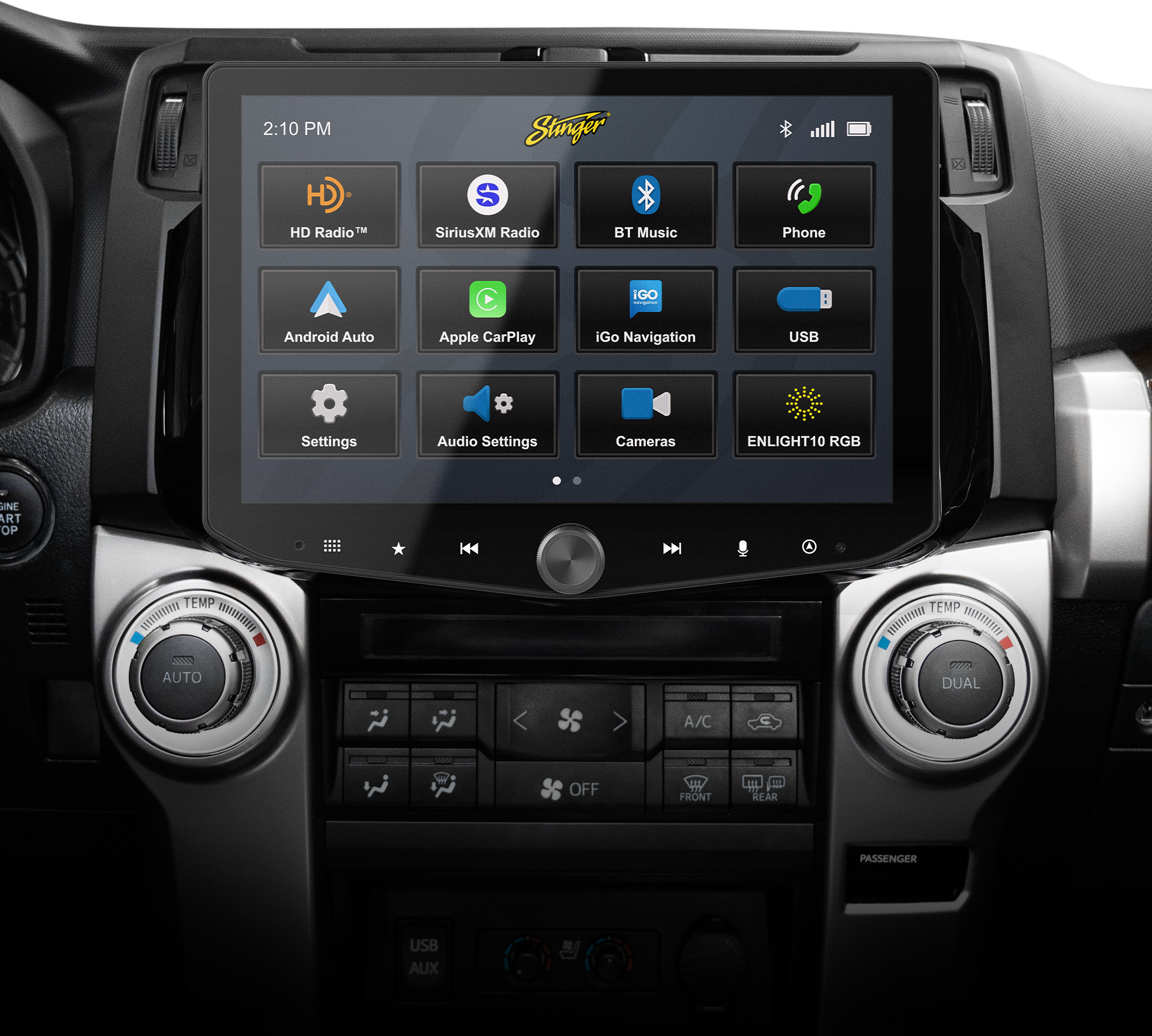 Stinger car infotainment touchscreen display 
