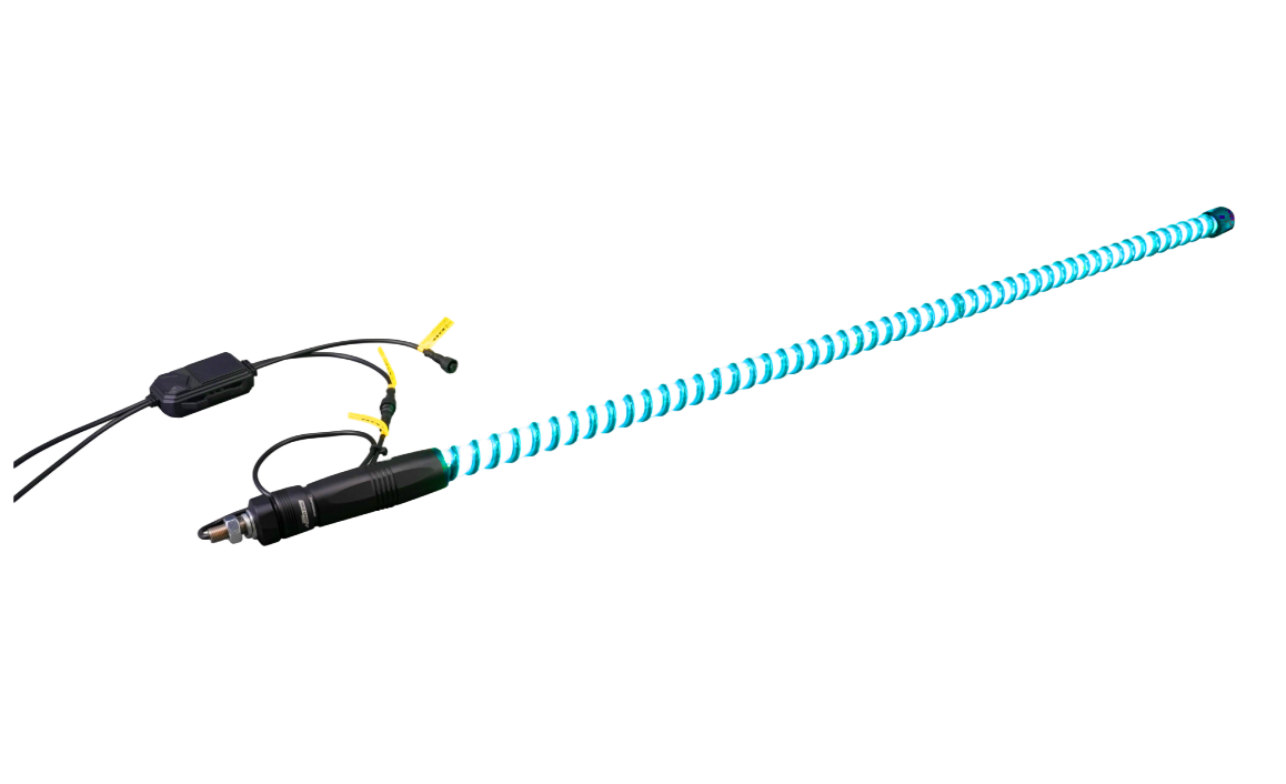 COLORTRAIL 4ft LED RGBW LED Whip Light w/Impact Protection Ribs, 10x Stronger Base by Race Sport Lighting - ENLIGHT10 App Compatible