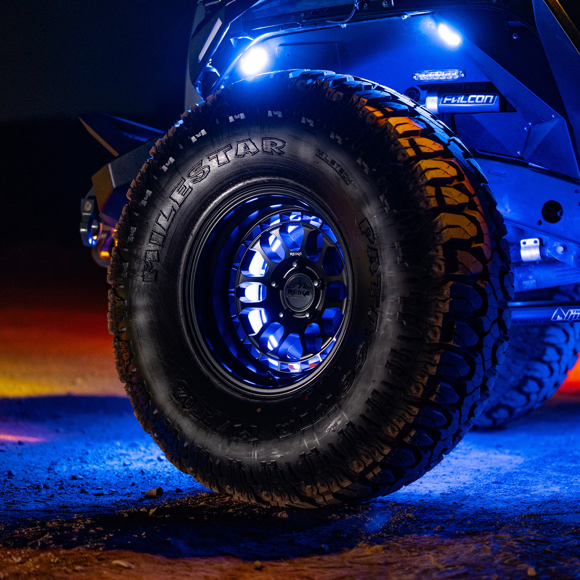 COLORTRAIL 14-18inch Adjustable RGBW Multi-Color LED Wheel Light Kits by Race Sport Lighting - ENLIGHT10 App Compatible