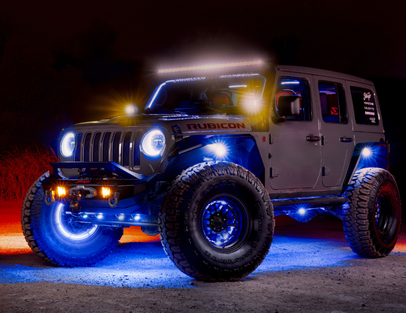 COLORTRAIL 14-18inch Adjustable RGBW Multi-Color LED Wheel Light Kits by Race Sport Lighting - ENLIGHT10 App Compatible