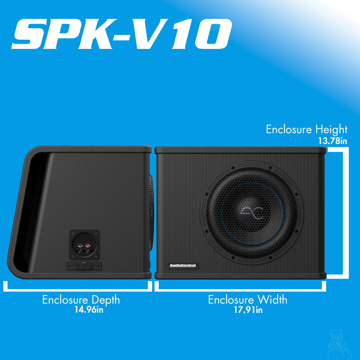 AudioControl 350/500 Watt (RMS) Spike Series Vented Subwoofer Box Enclosure | 8" 10" 12"