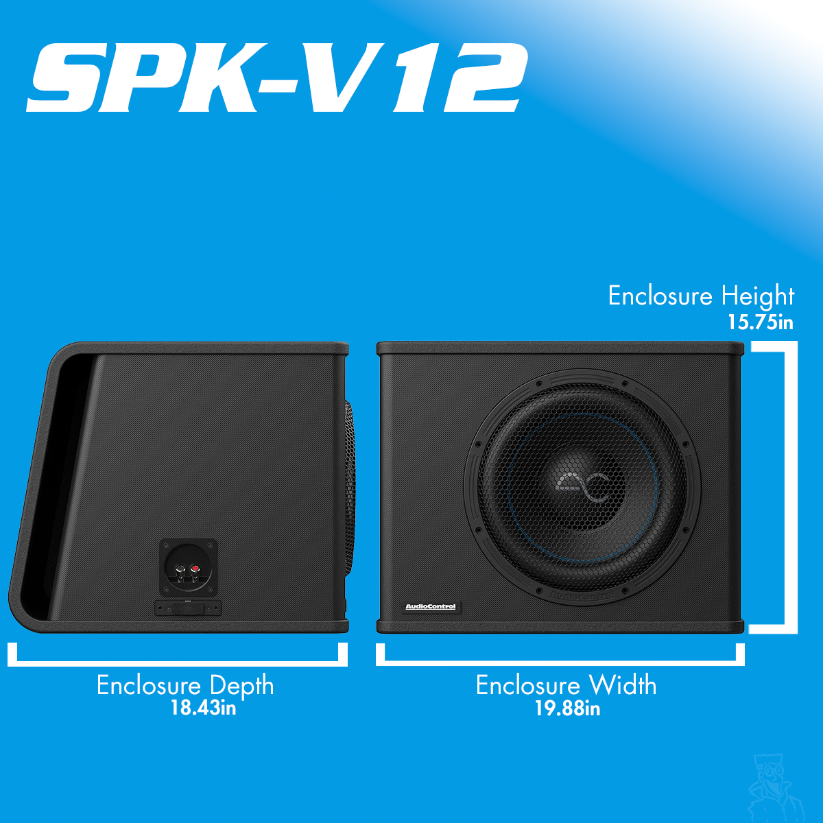 AudioControl 350/500 Watt (RMS) Spike Series Vented Subwoofer Box Enclosure | 8" 10" 12"