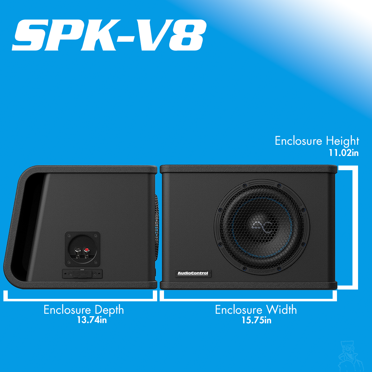 AudioControl 350/500 Watt (RMS) Spike Series Vented Subwoofer Box Enclosure | 8" 10" 12"