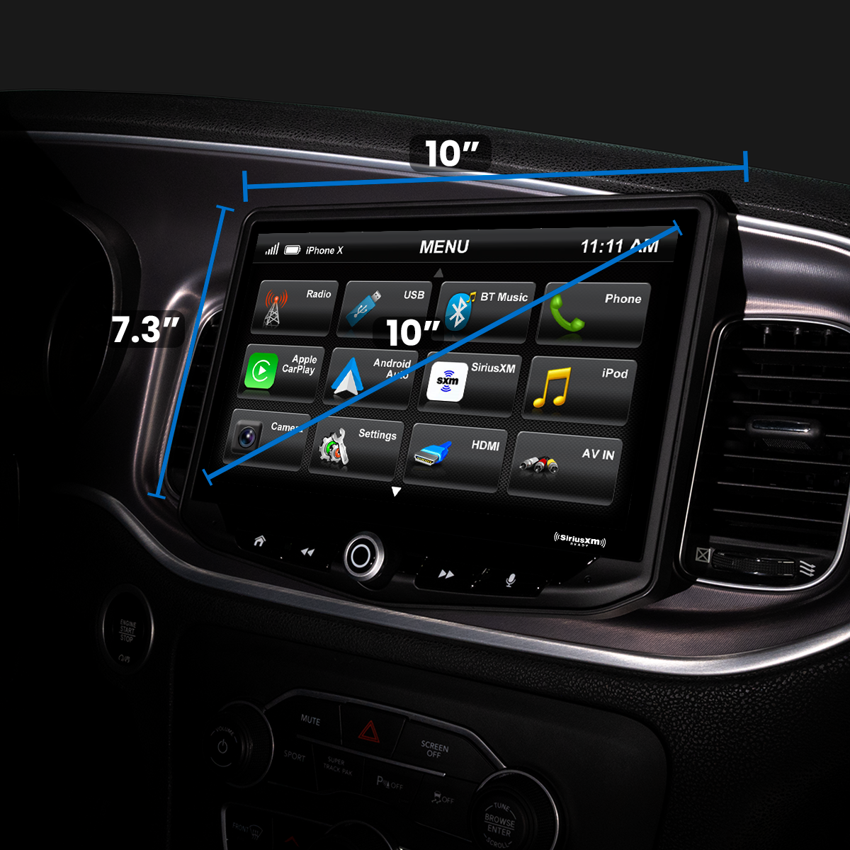 HEIGH10 Dodge Challenger/Charger/Chrysler 300 (2015-2023) 10" Radio Fully Integrated Kit | Displays Vehicle Information