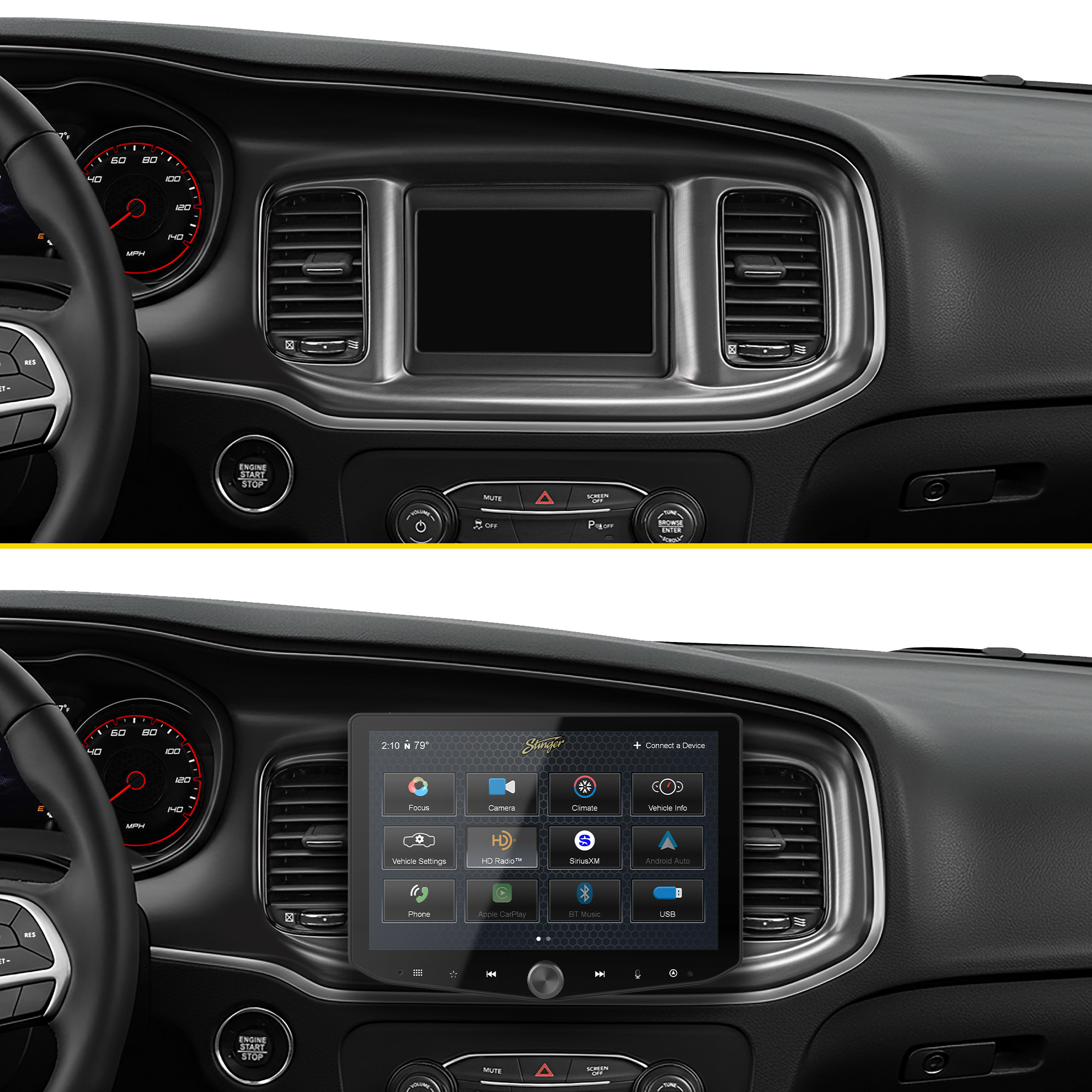 HORIZON10 Dodge Challenger/Charger/Chrysler 300 (2015-2023) 10" Radio Fully Integrated Kit | Displays Vehicle Information