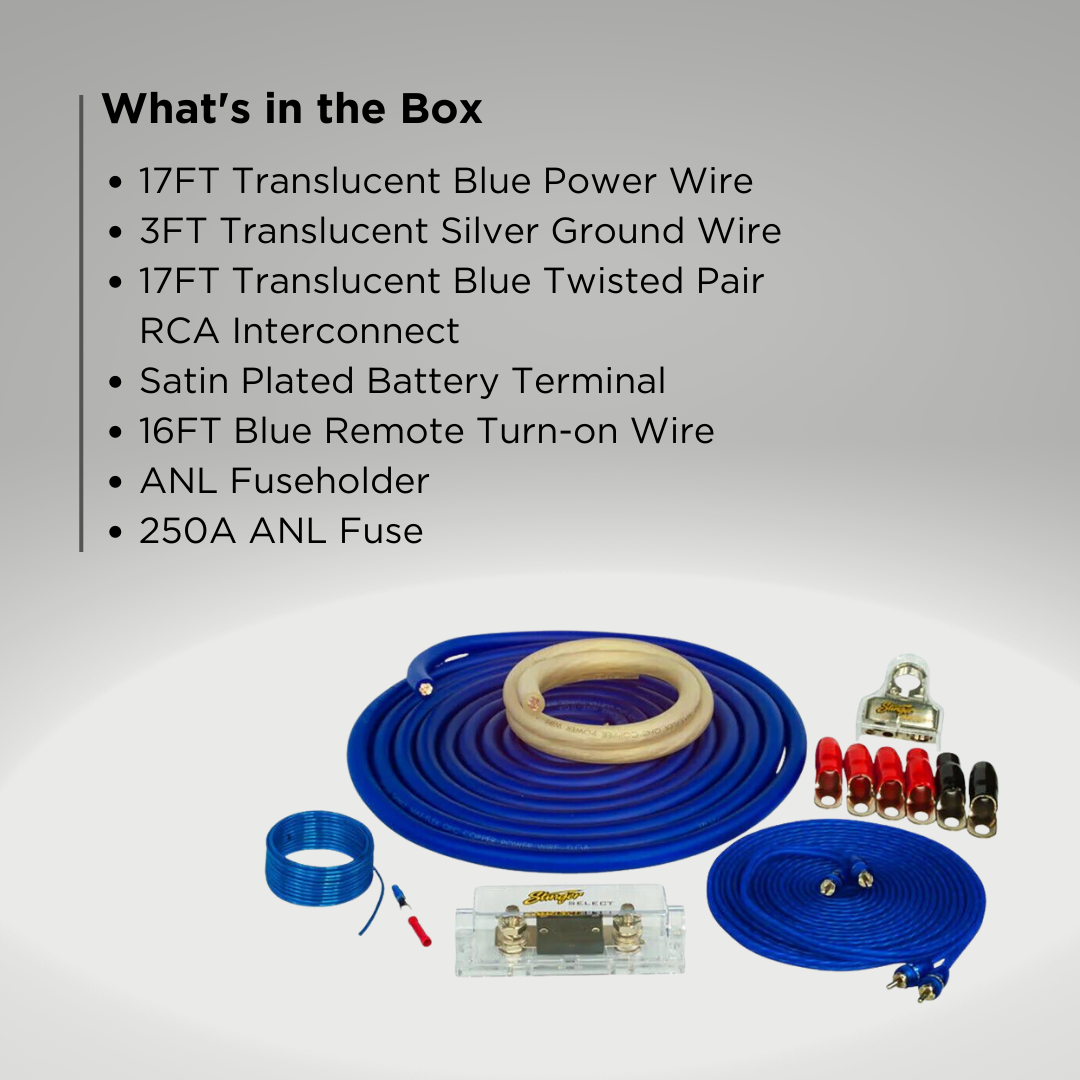 1/0 GA 2,400 Watt Complete Amplifier Copper Wiring Kit