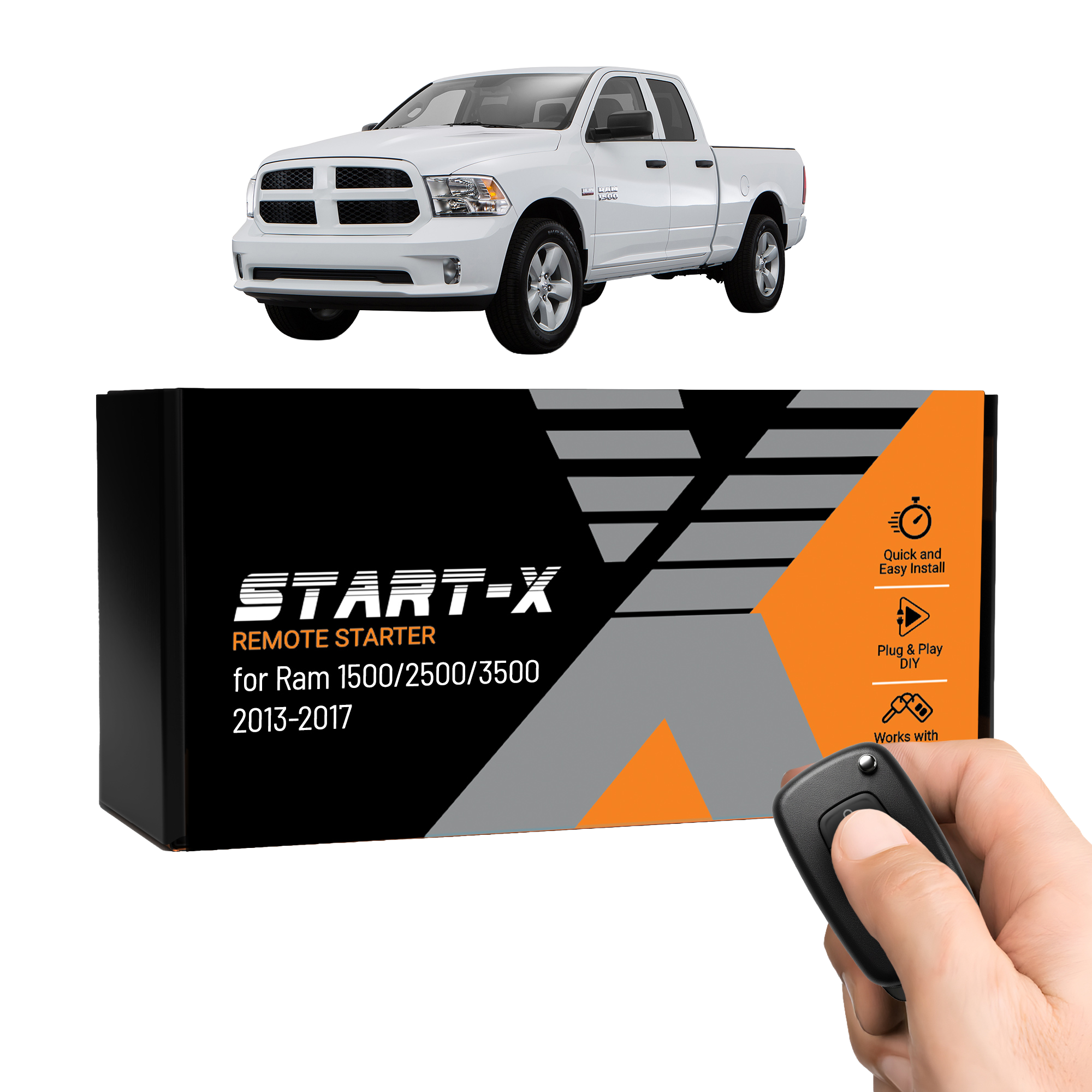 Start-X Plug N Play Remote Starter Kit for RAM Pickup Truck 1500/2500/3500 (2013-2017) / Key Start
