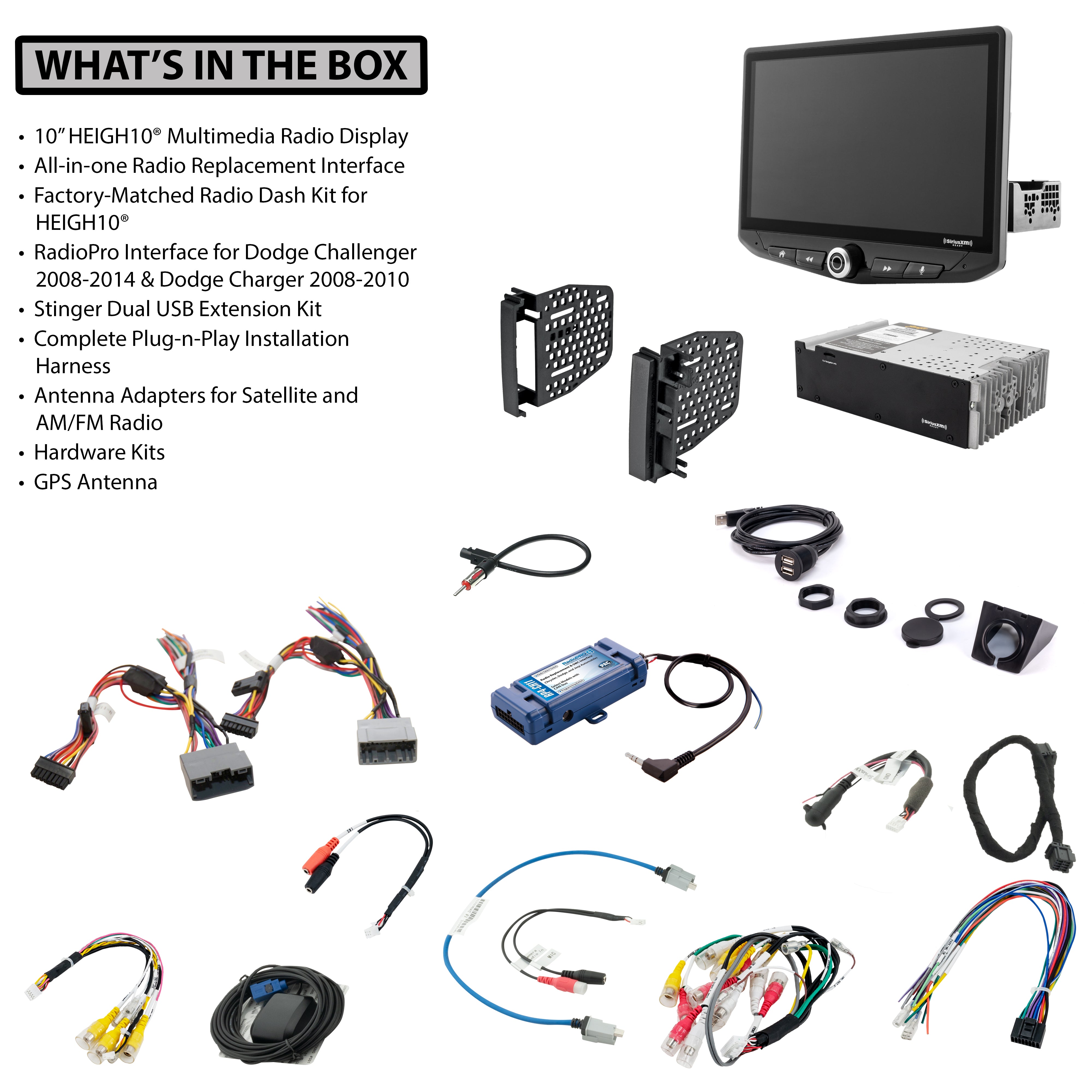 HEIGH10 Dodge Challenger (2008-2014)/Charger (2008-2010) 10" Radio Kit