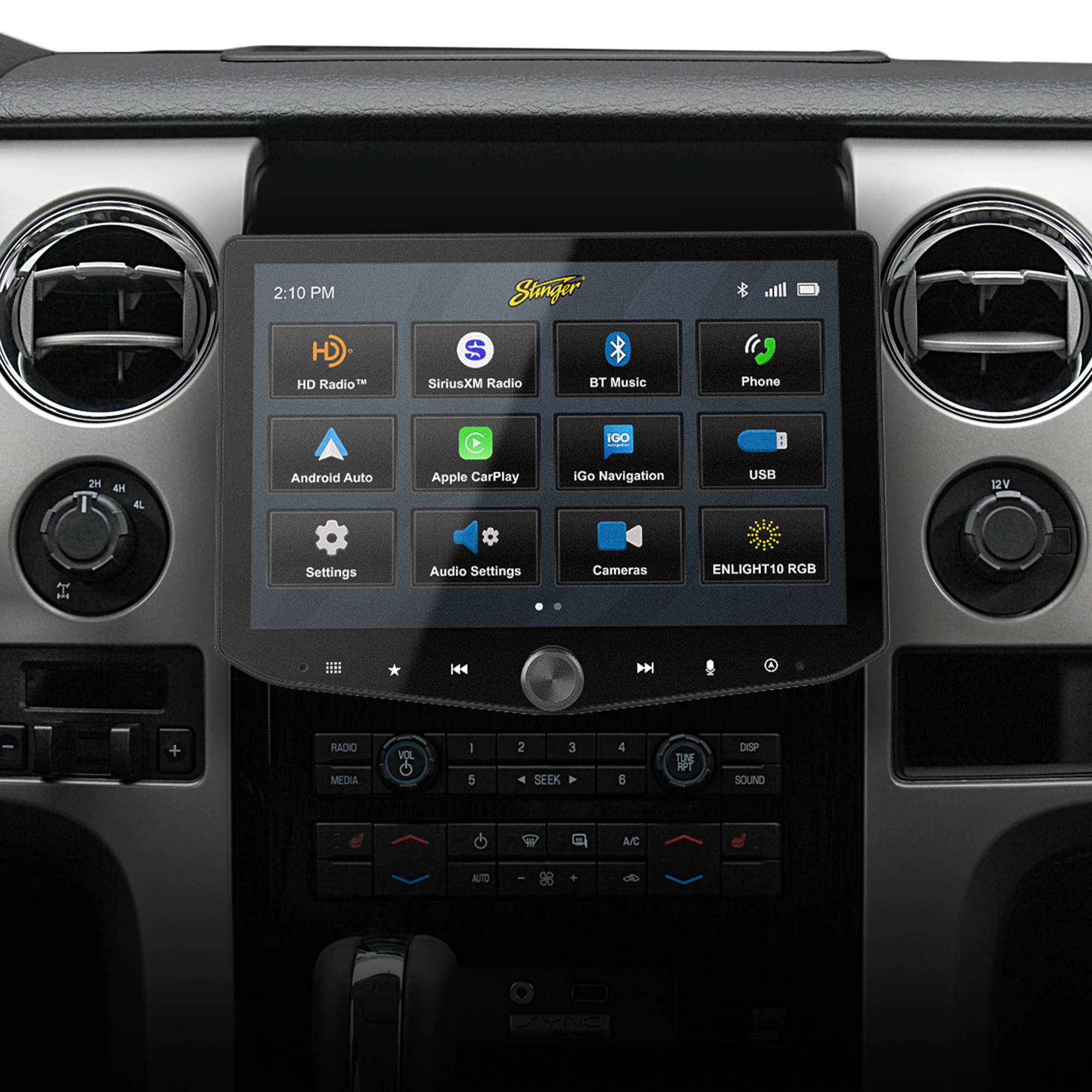 HORIZON10 Ford F-150 (2009-2014) 10" Touchscreen Plug-and-Play Multi-Function Display Car Radio Kit