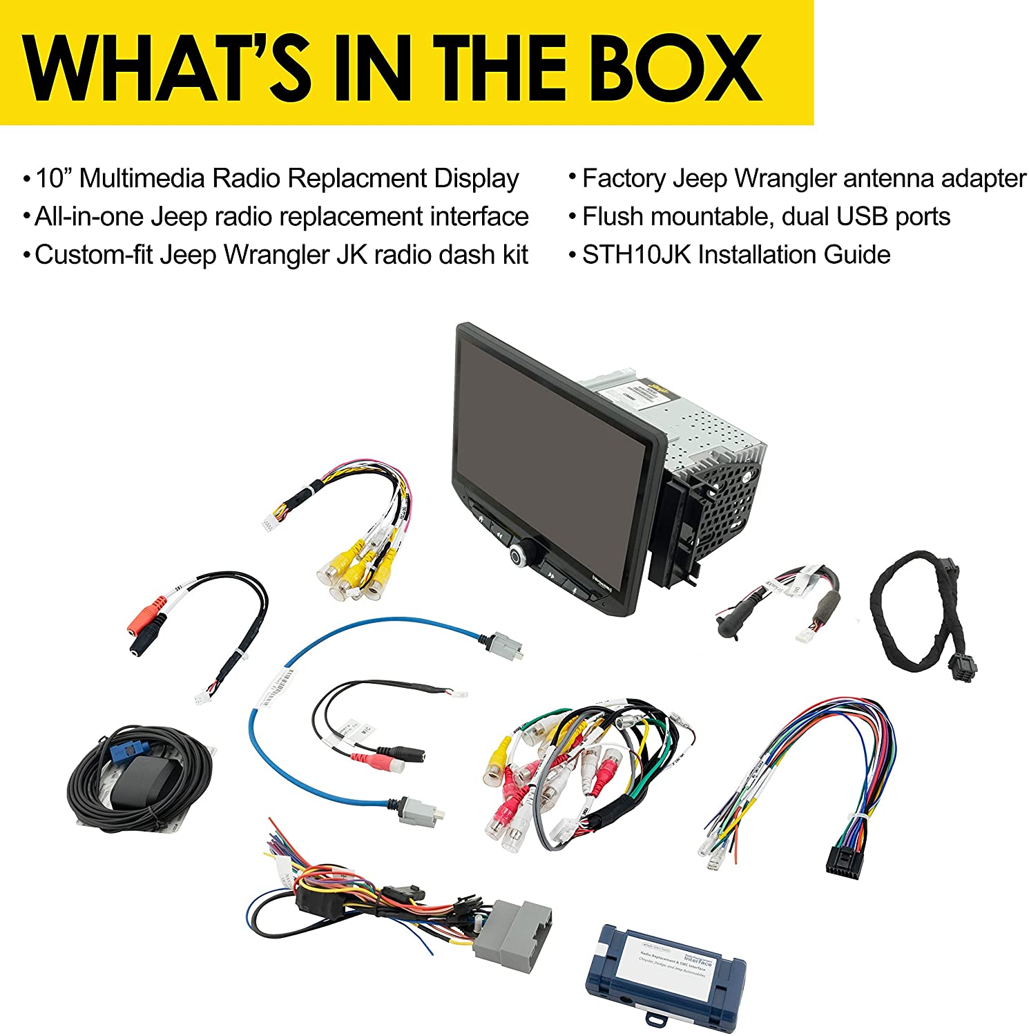 What's in the box image of items included. (List located on product page)