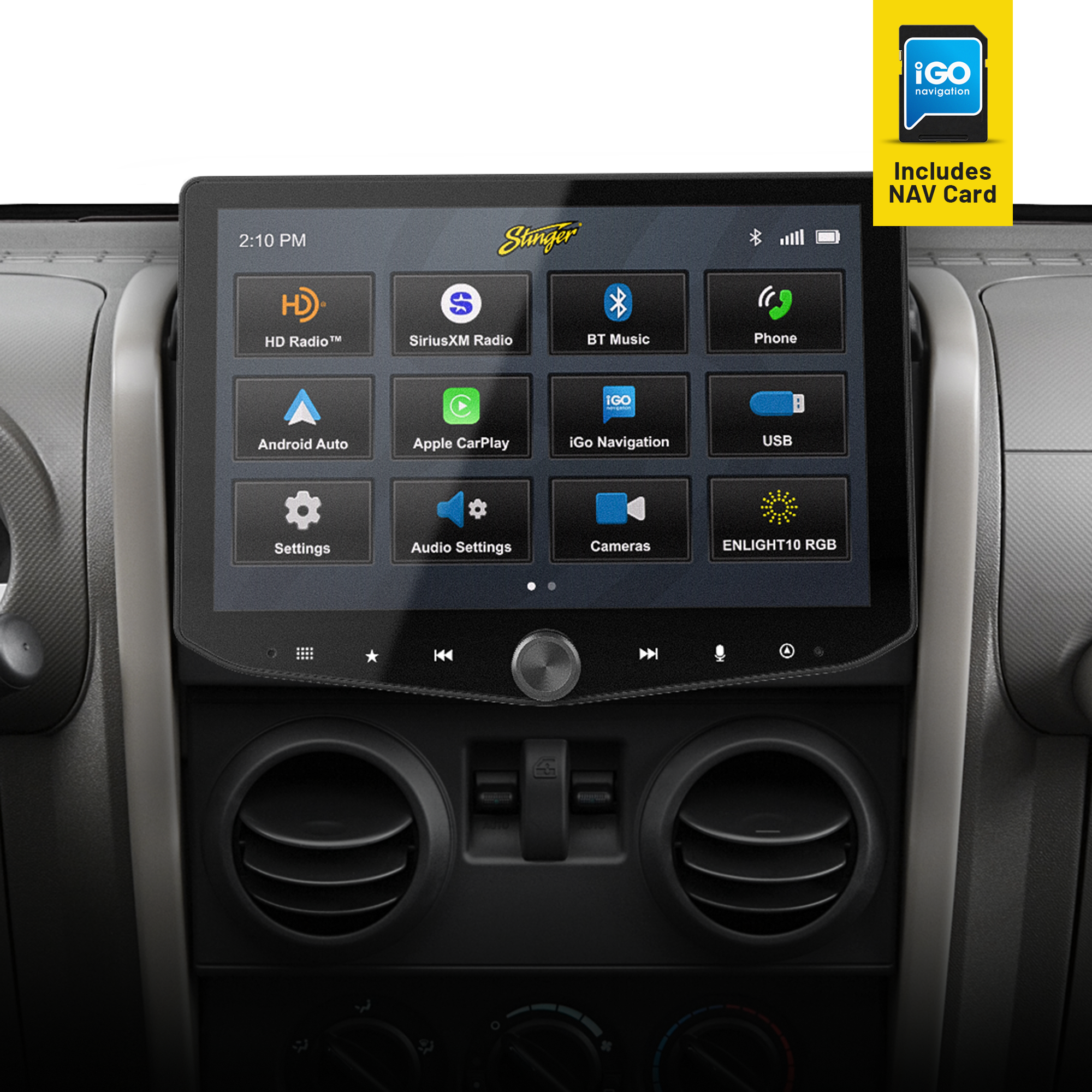 HORIZON10 Jeep Wrangler JK (2007-2018) 10" Radio Kit w/Nav Card