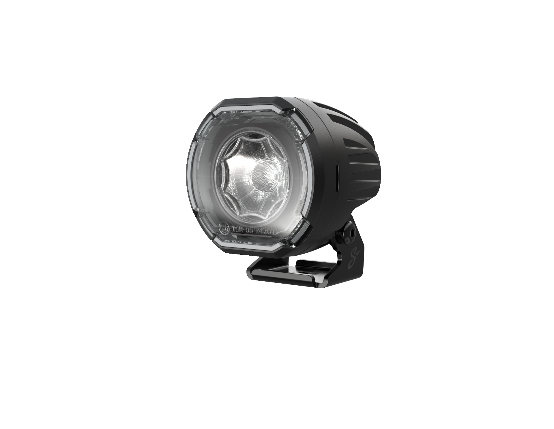 Black round LED auxiliary driving light with mounting bracket