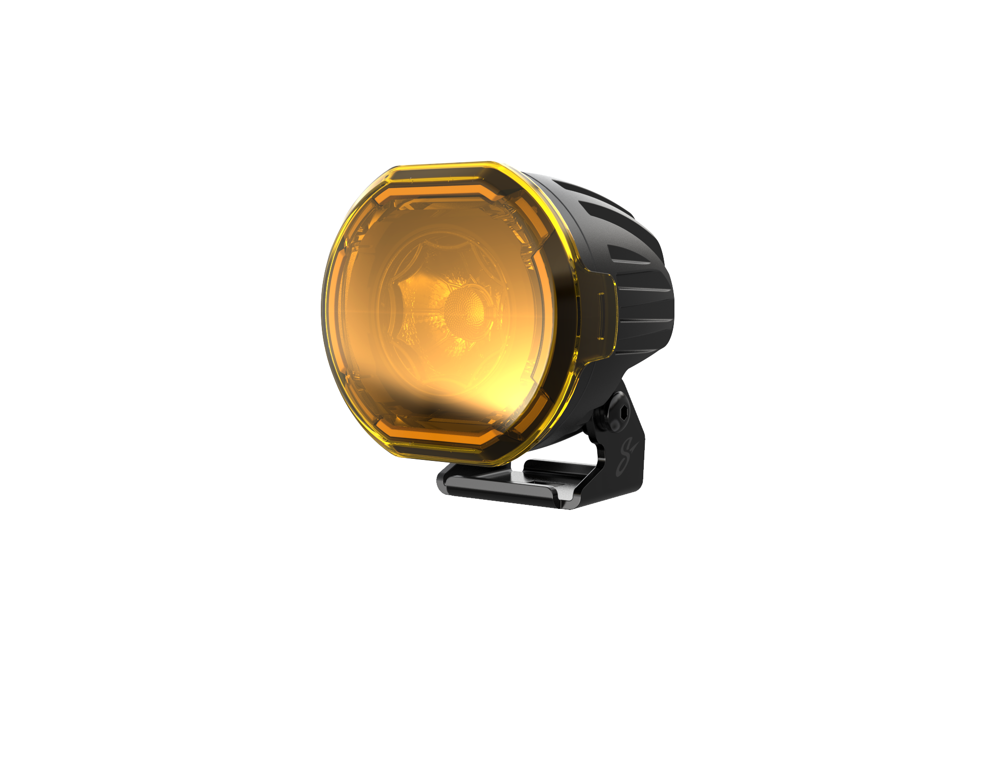 Stinger round LED off road light with amber lens cover