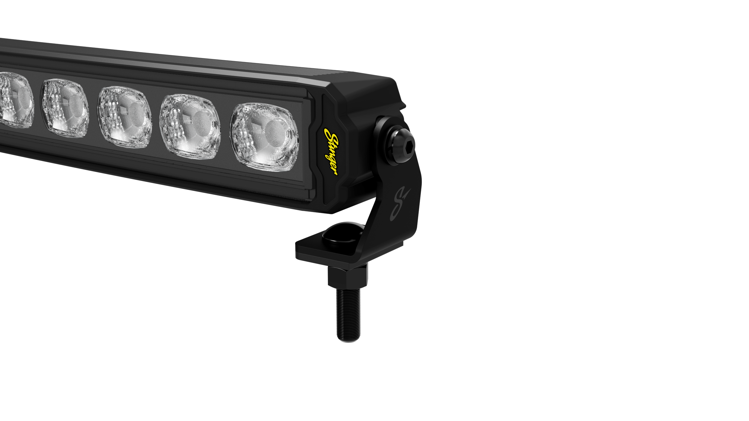 Black LED light bar with mounting bracket