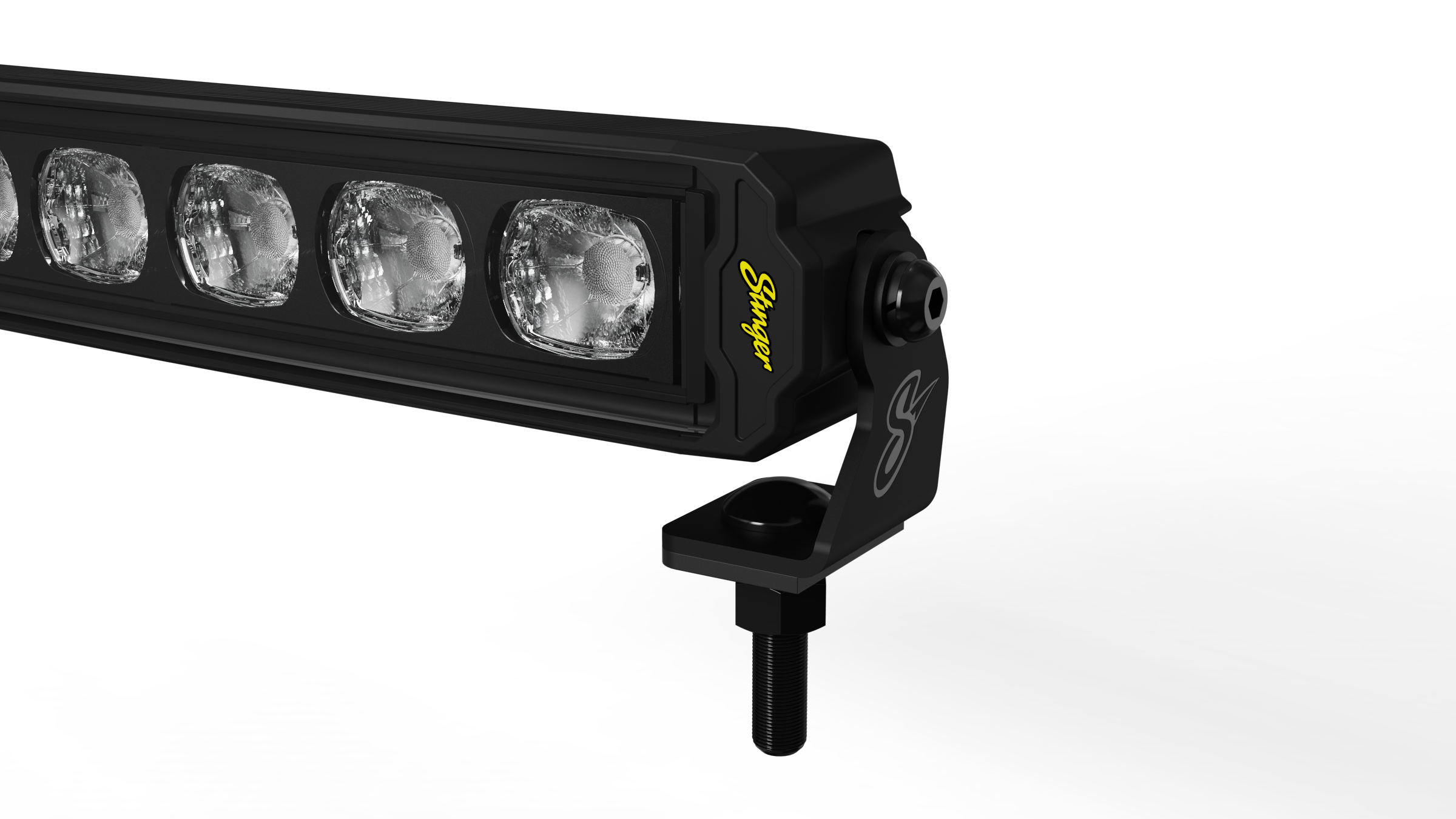 Black LED light bar with mounting bracket