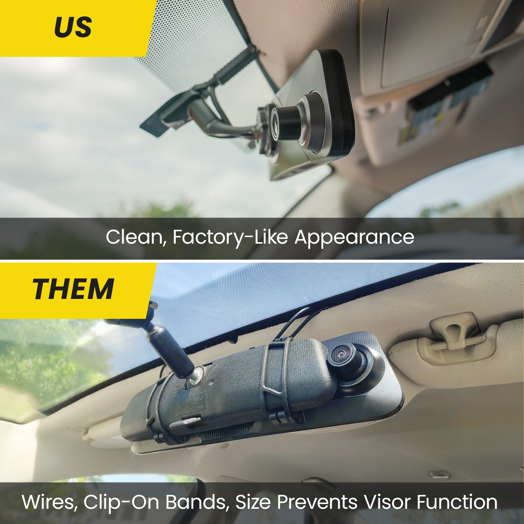 Stinger STR4K 9.66" 4K RearView DVR Monitor Mirror Camera | Front & Rear Dash/Backup Camera Kit