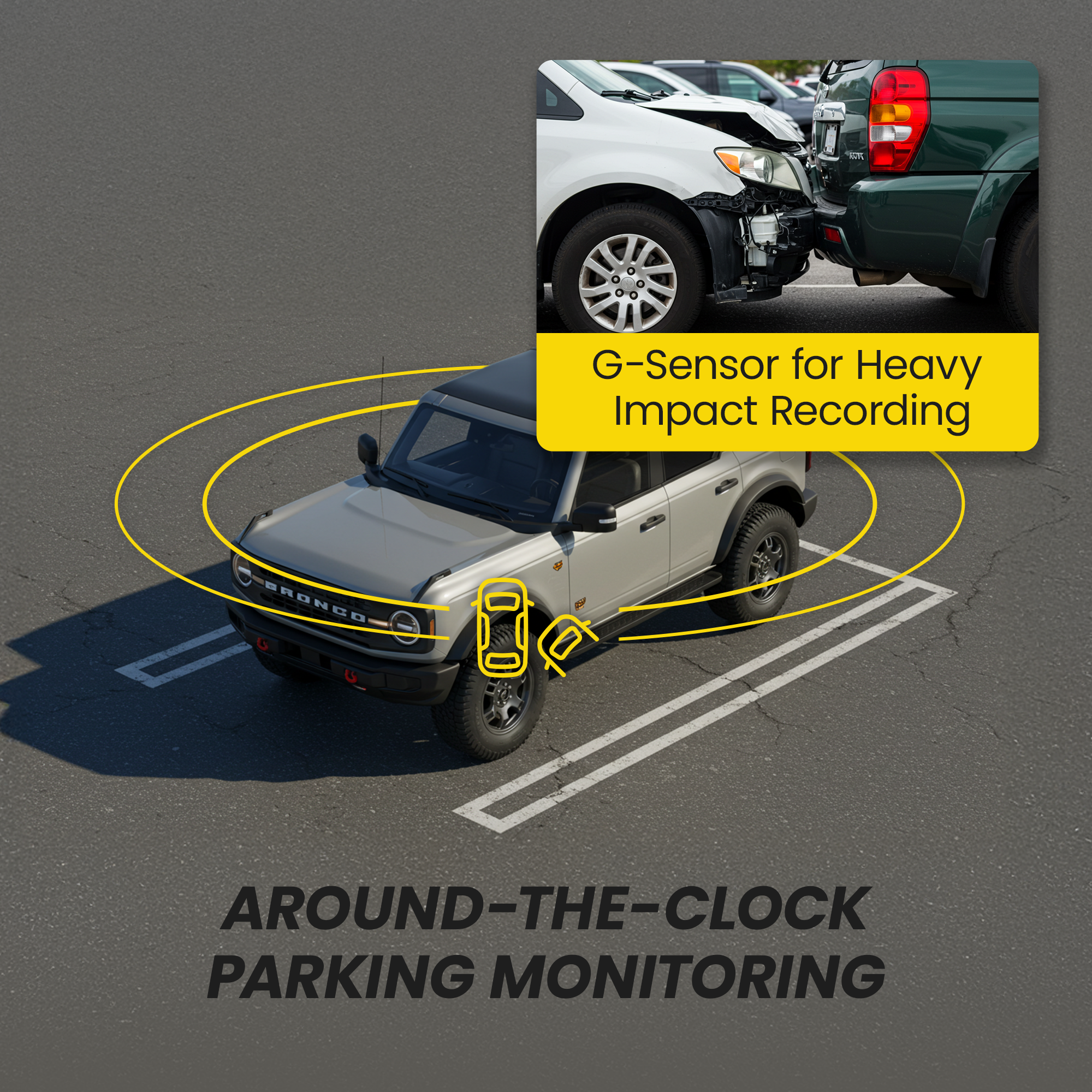 Stinger STR4K 9.66" 4K RearView DVR Monitor Mirror Camera | Front & Rear Dash/Backup Camera Kit