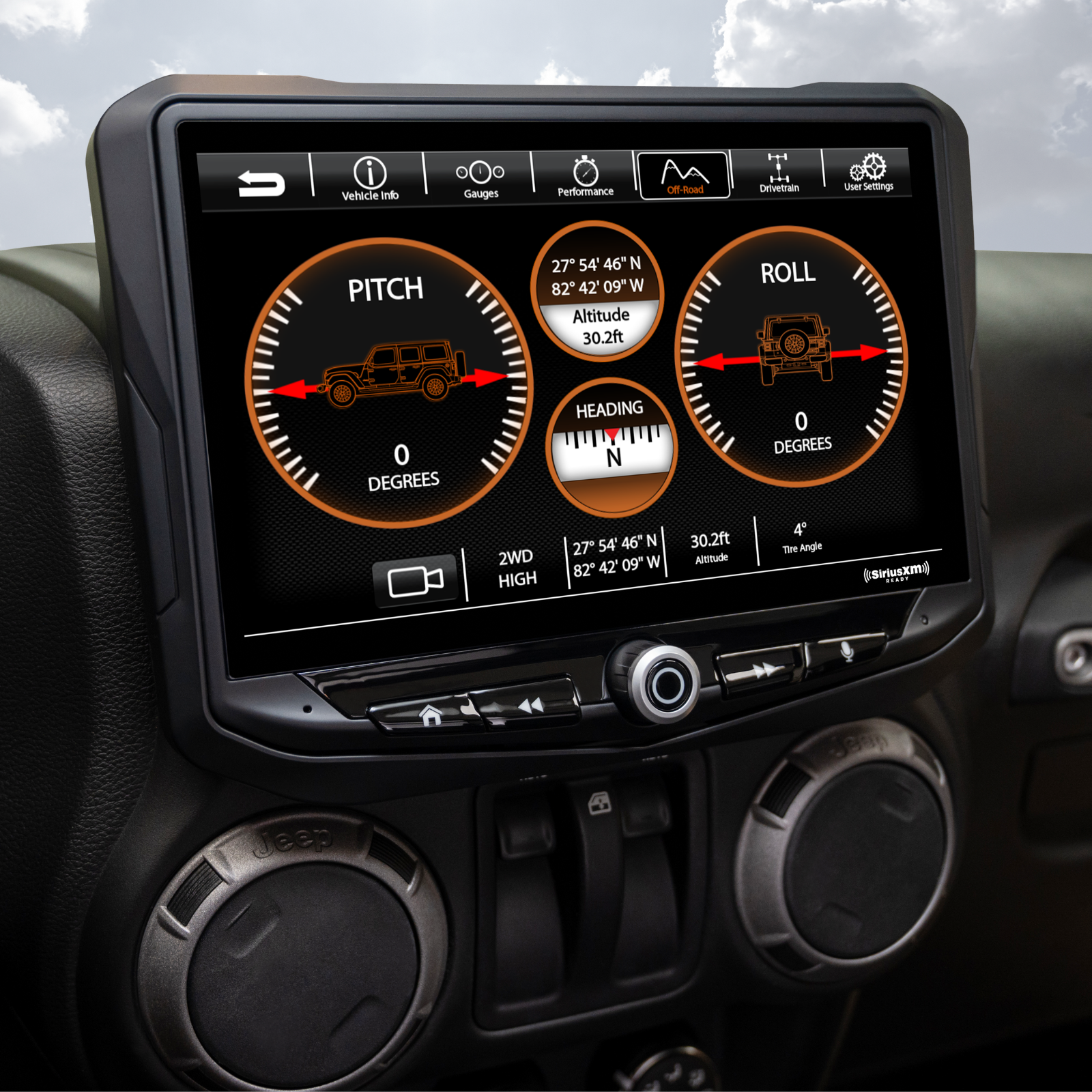 HEIGH10 Jeep Wrangler JK (2011-2018) 10" Radio Fully Integrated Kit | Displays Vehicle Information and Off-Road Mode