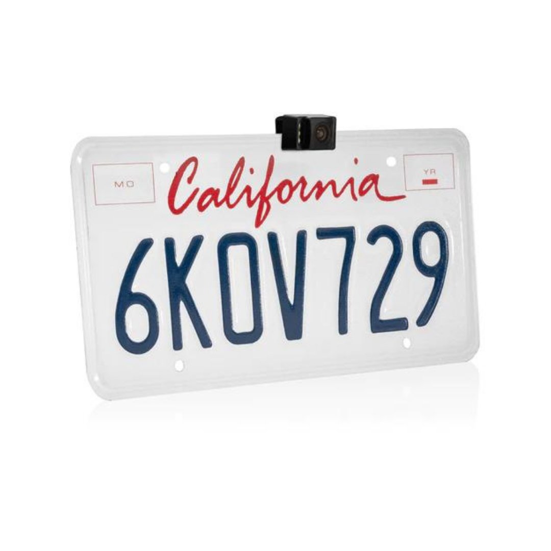 BOYO Concealed License Plate Backup Camera with Active Parking Lines and LED Lights (Black) | VTL17LTJ