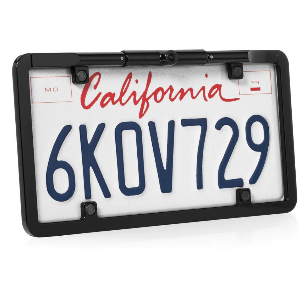 BOYO Ultra Slim Full-Frame License Plate Mounted Backup Camera with Trajectory Parking Lines (Black) | VTL375TJ