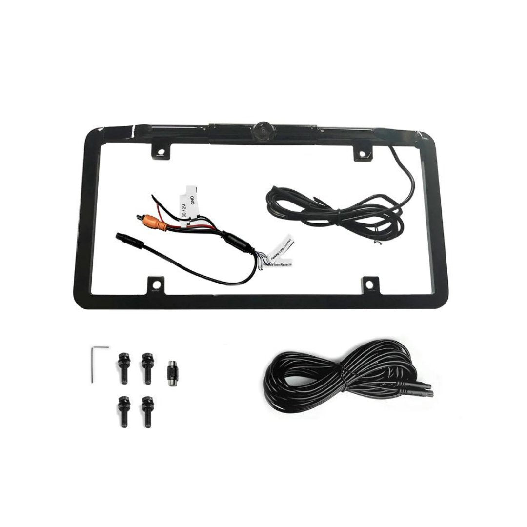 BOYO Ultra Slim Full-Frame License Plate Mounted Backup Camera with Trajectory Parking Lines (Black) | VTL375TJ