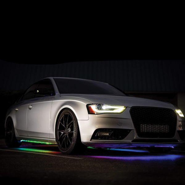ColorSMART Chasing Pattern RGB LED Aluminum Solid Underbody Kit with Key Card RGB Remote and Bluetooth App