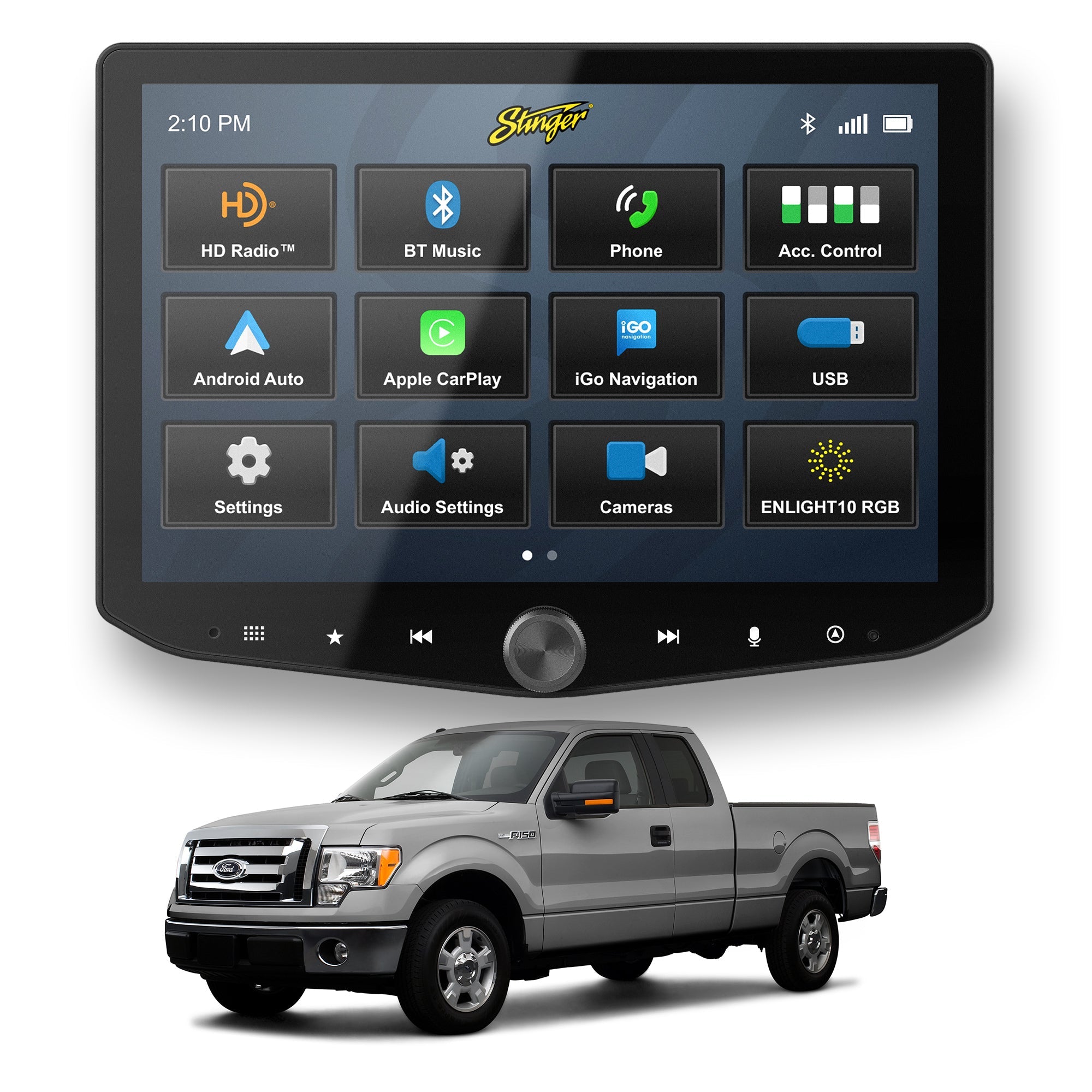 HEIGH10+ Ford F - 150 (2009 - 2014) 10" Plug - and - Play Radio Kit