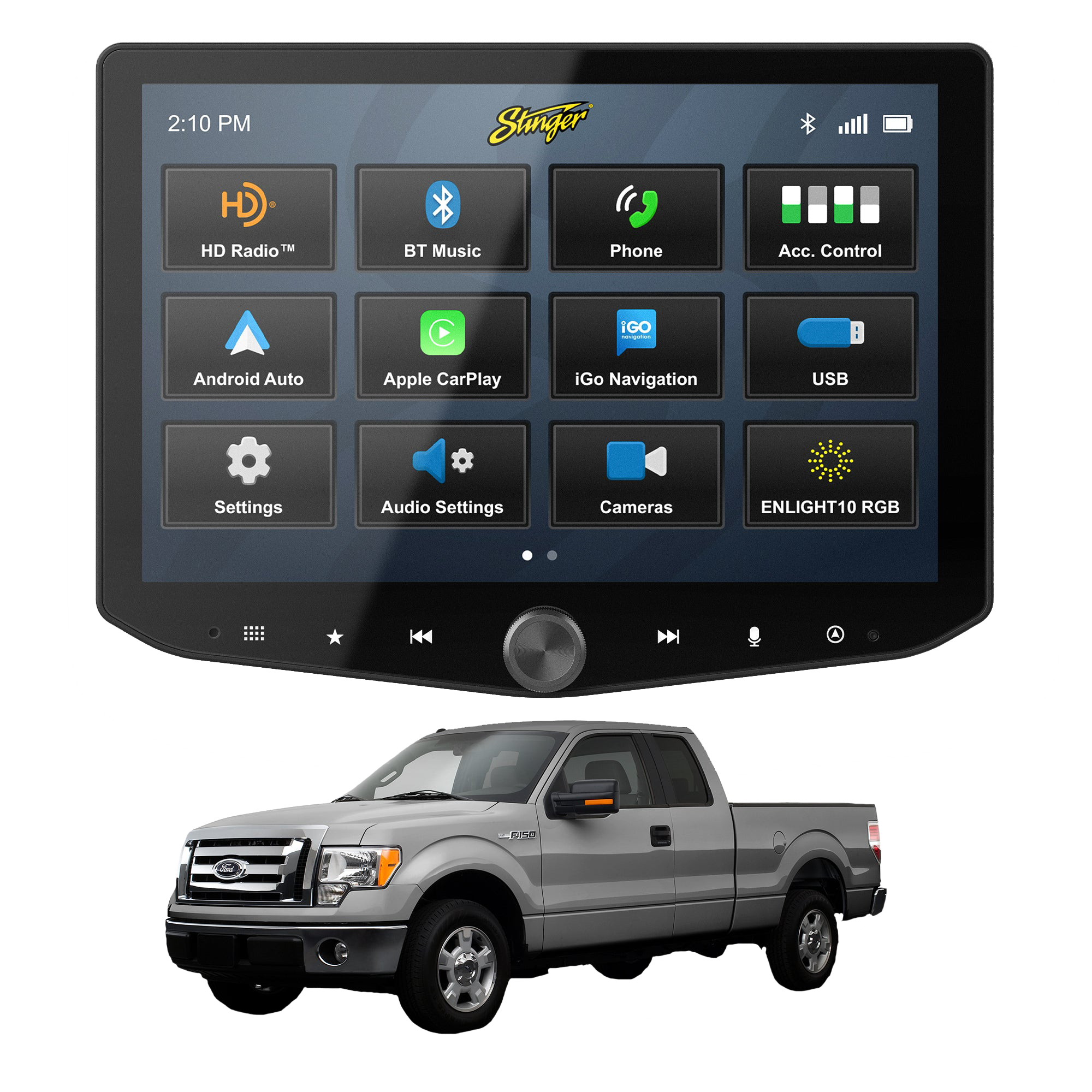 HEIGH10+ Ford F-150 (2009-2014) 10" Plug-and-Play Radio Kit