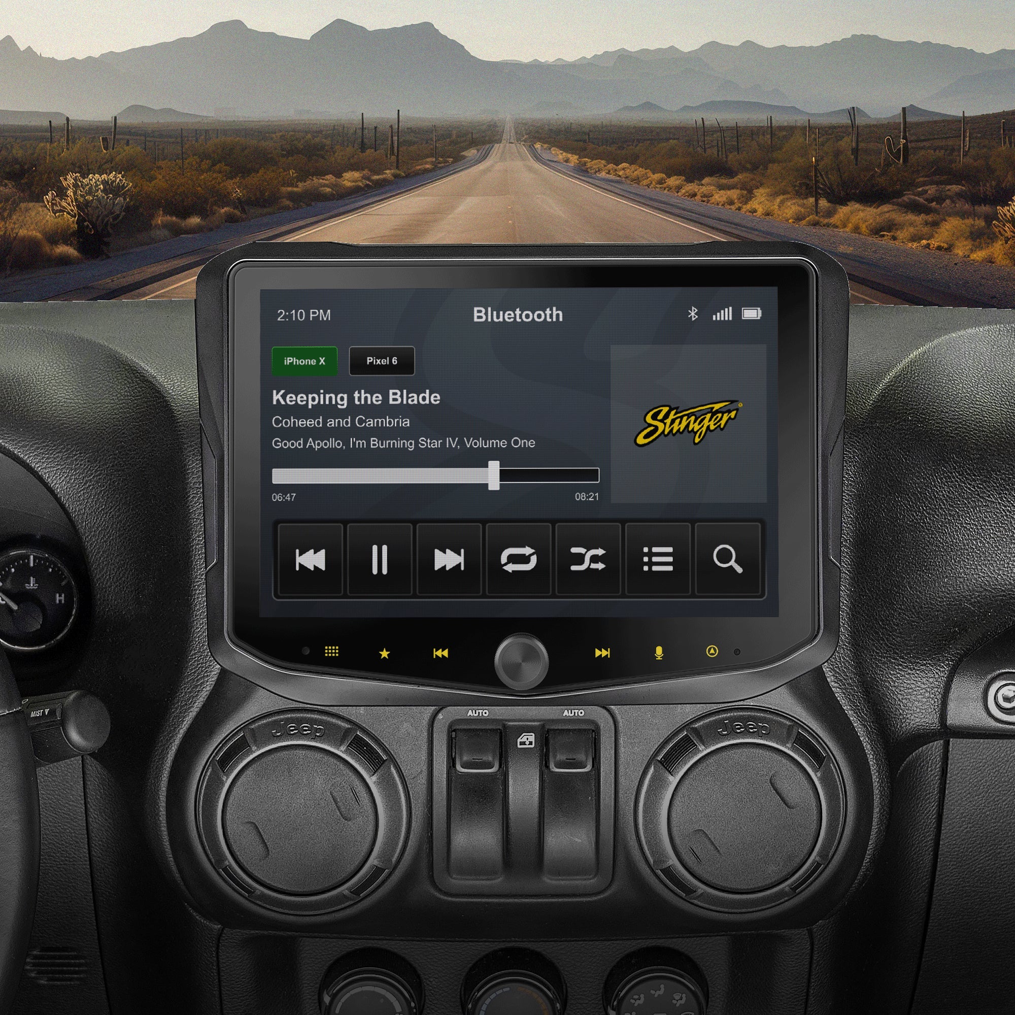 HEIGH10+ Jeep Wrangler JK (2011 - 2018) 10" Radio Fully Integrated Kit | Displays Vehicle Information and Off - Road Mode