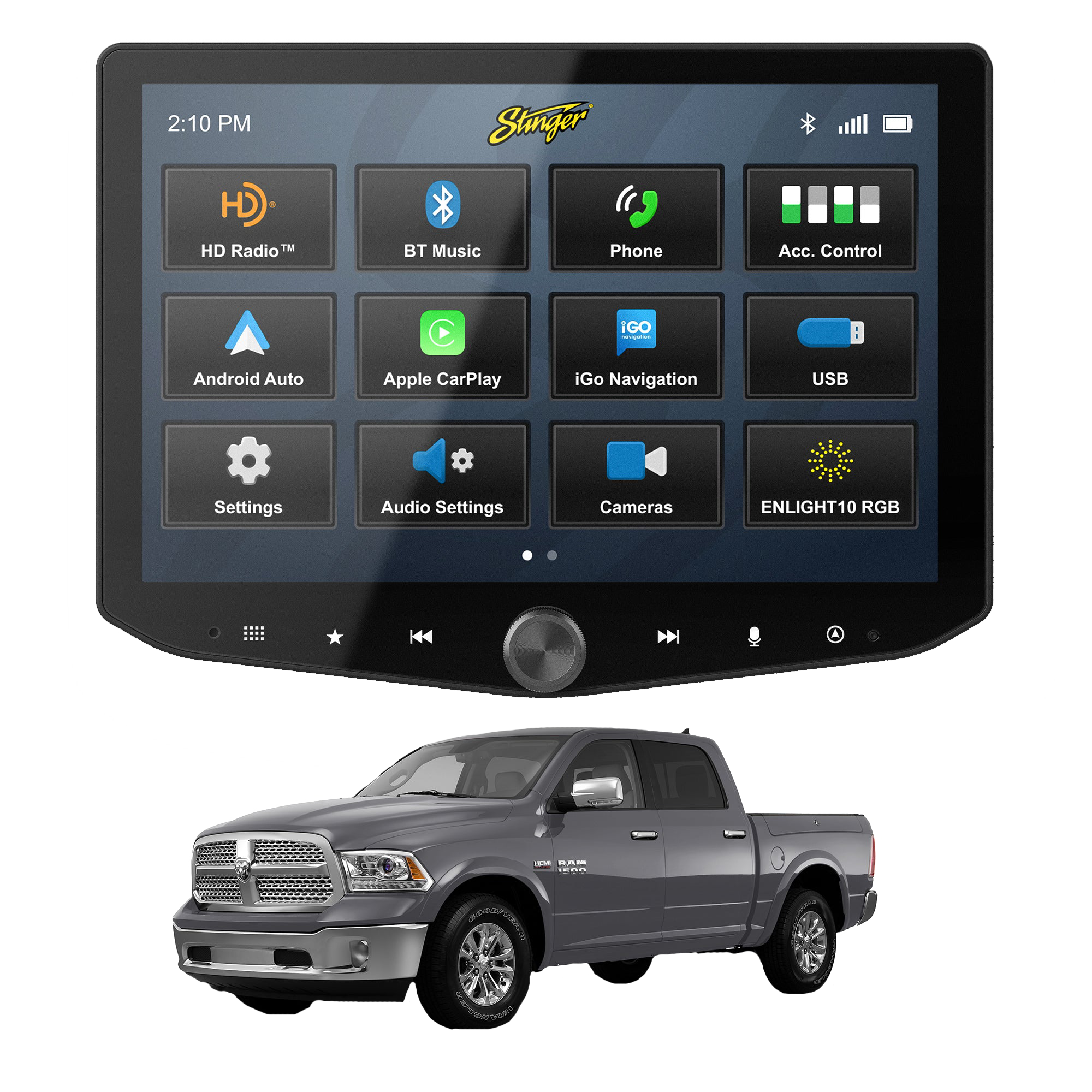 HEIGH10+ RAM (2013-2018) 10" Fully Integrated Radio Kit | Plug-&-Play