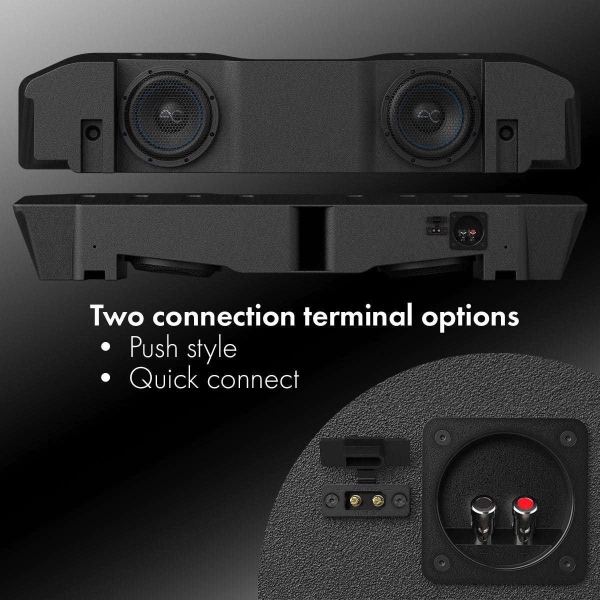 Jeep Gladiator JT (2020-2024) Under Seat Dual 8" Loaded Subwoofer Enclosure (700 Watt RMS/1,000 Watt Max)