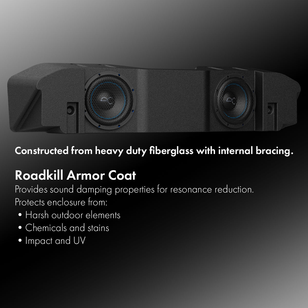 Jeep Gladiator JT (2020-2024) Under Seat Dual 8" Loaded Subwoofer Enclosure (700 Watt RMS/1,000 Watt Max)