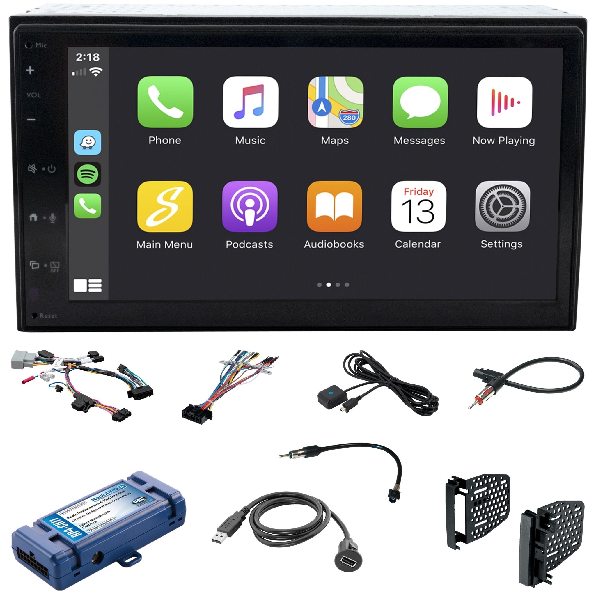 Jeep Wrangler JK (2007 - 2018) 6.8" Plug - and - Play Radio Kit with AHD Backup Camera & Spare Tire Mount | New Model Radio