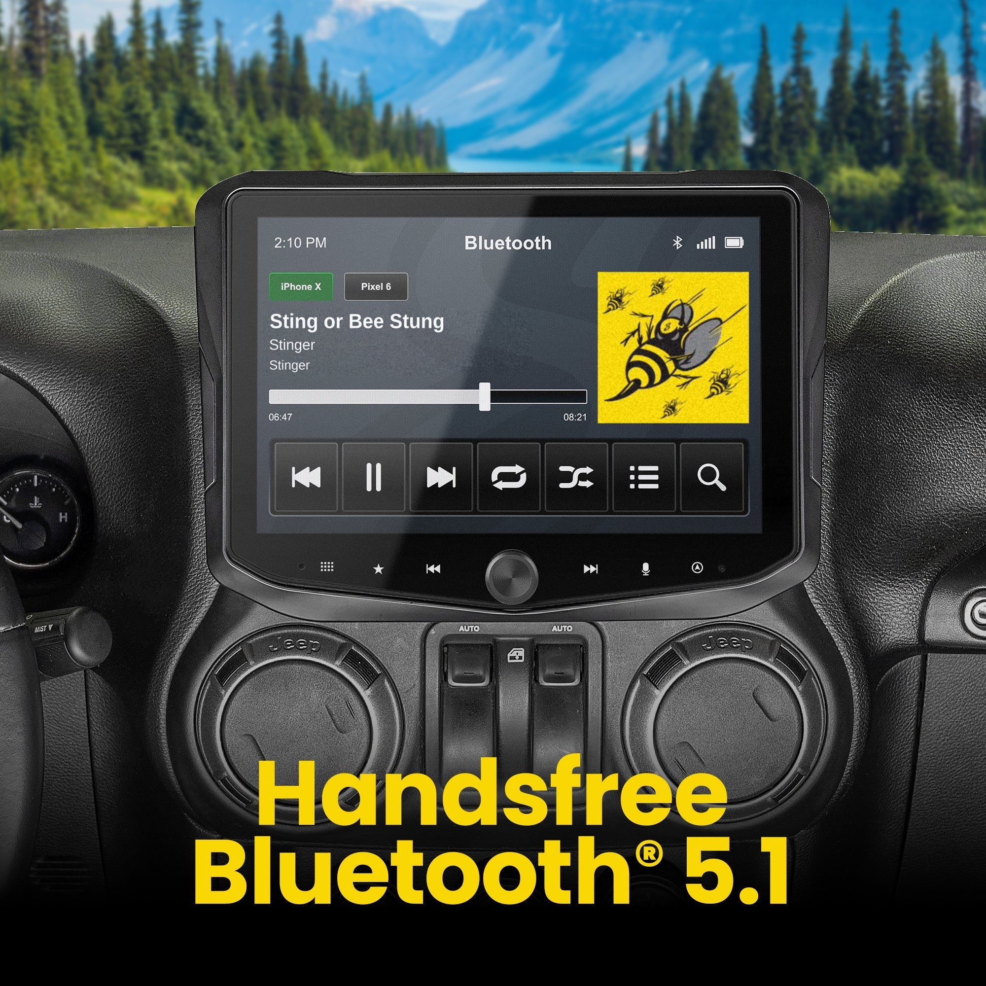 Jeep Wrangler JK (2011 - 2018) HORIZON10 10" Radio Fully Integrated Kit | Displays Vehicle Information and Off - Road Mode
