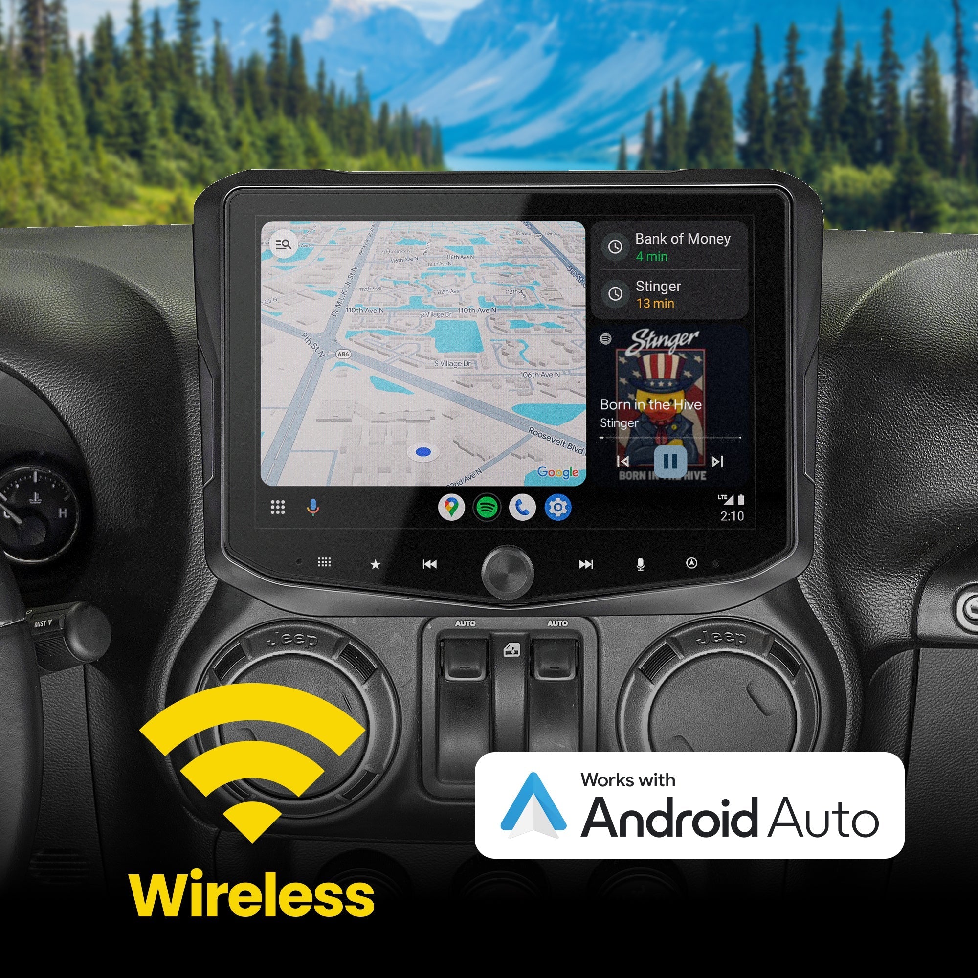 Jeep Wrangler JK (2011 - 2018) HORIZON10 10" Radio Fully Integrated Kit | Displays Vehicle Information and Off - Road Mode