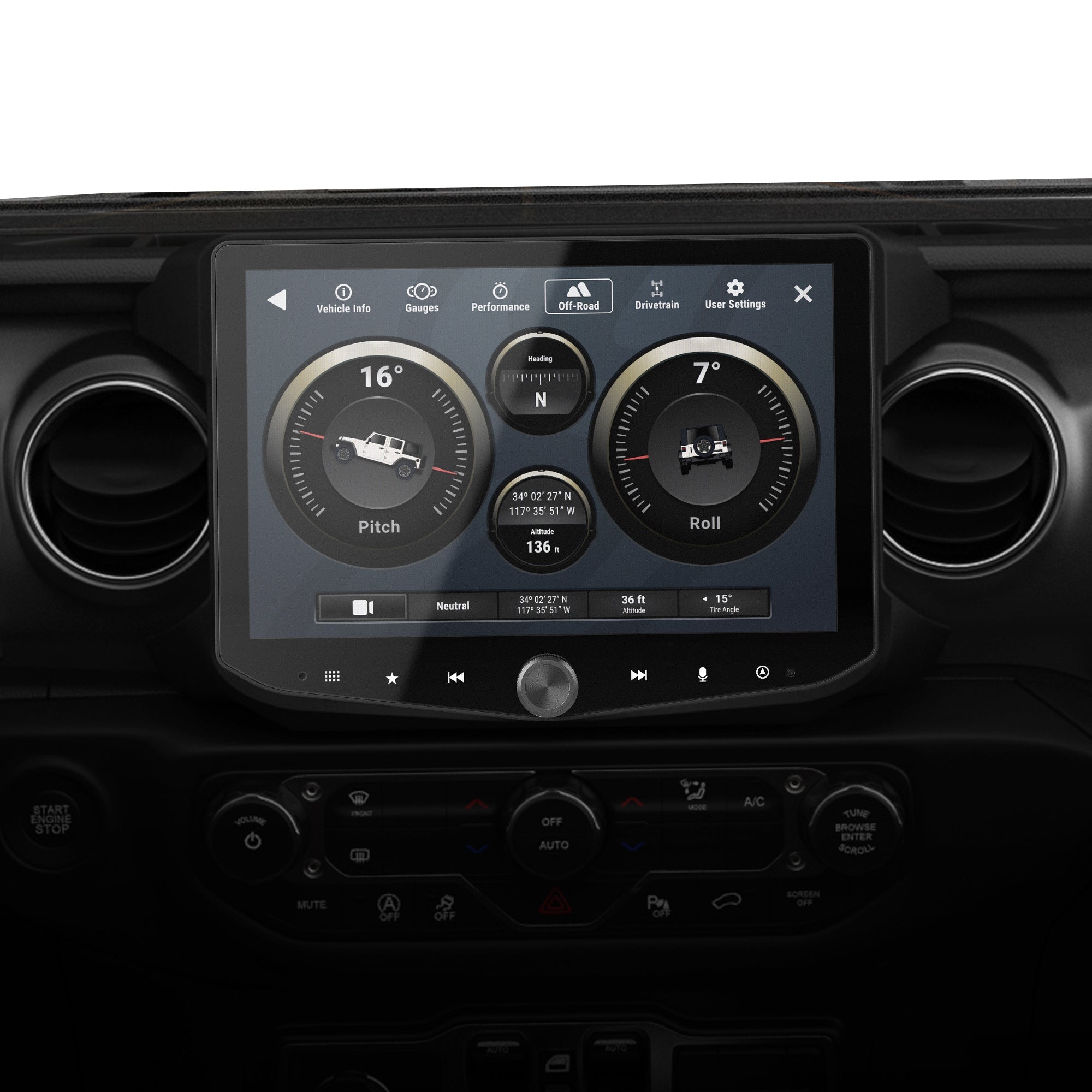 Jeep Wrangler JL (2018 - 2023)/Gladiator JT (2020 - 2023) HORIZON10 10" Radio Fully Integrated Kit | Displays Vehicle Information and Off - Road Mode