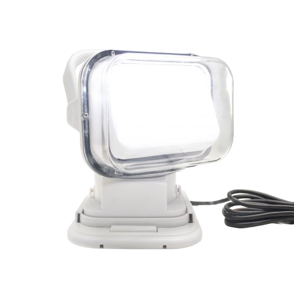 Motorized 50W LED Spot Light with Remote & Swivel Functionality (White) by Race Sport Lighting