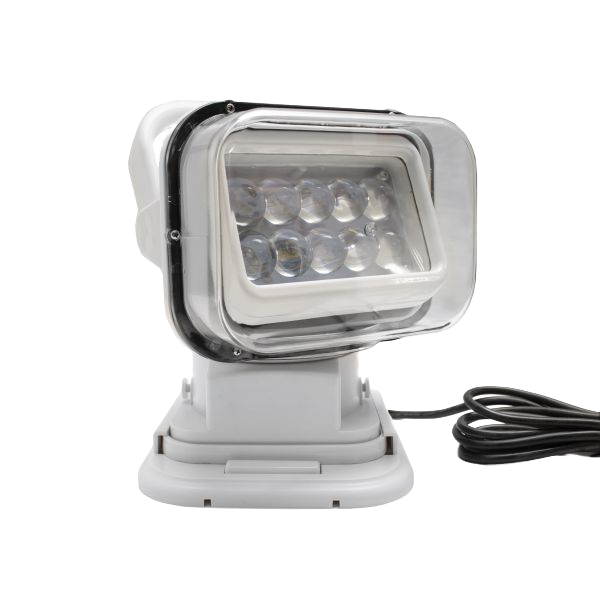 Motorized 50W LED Spot Light with Remote & Swivel Functionality (White) by Race Sport Lighting
