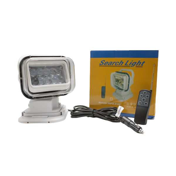 Motorized 50W LED Spot Light with Remote & Swivel Functionality (White) by Race Sport Lighting