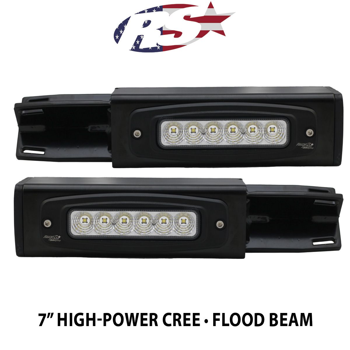 Race Sport Ford F250 - F450 (2017 - 24) Super Duty Hitch Bar Reverse 7in LED Flood Lights Street Series