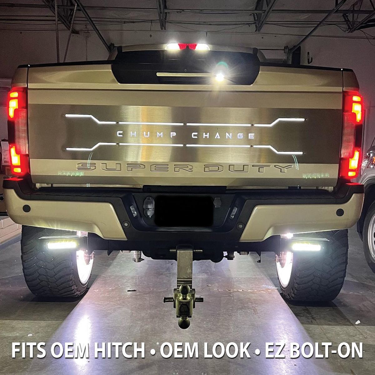 Race Sport Ford F250 - F450 (2017 - 24) Super Duty Hitch Bar Reverse 7in LED Flood Lights Street Series