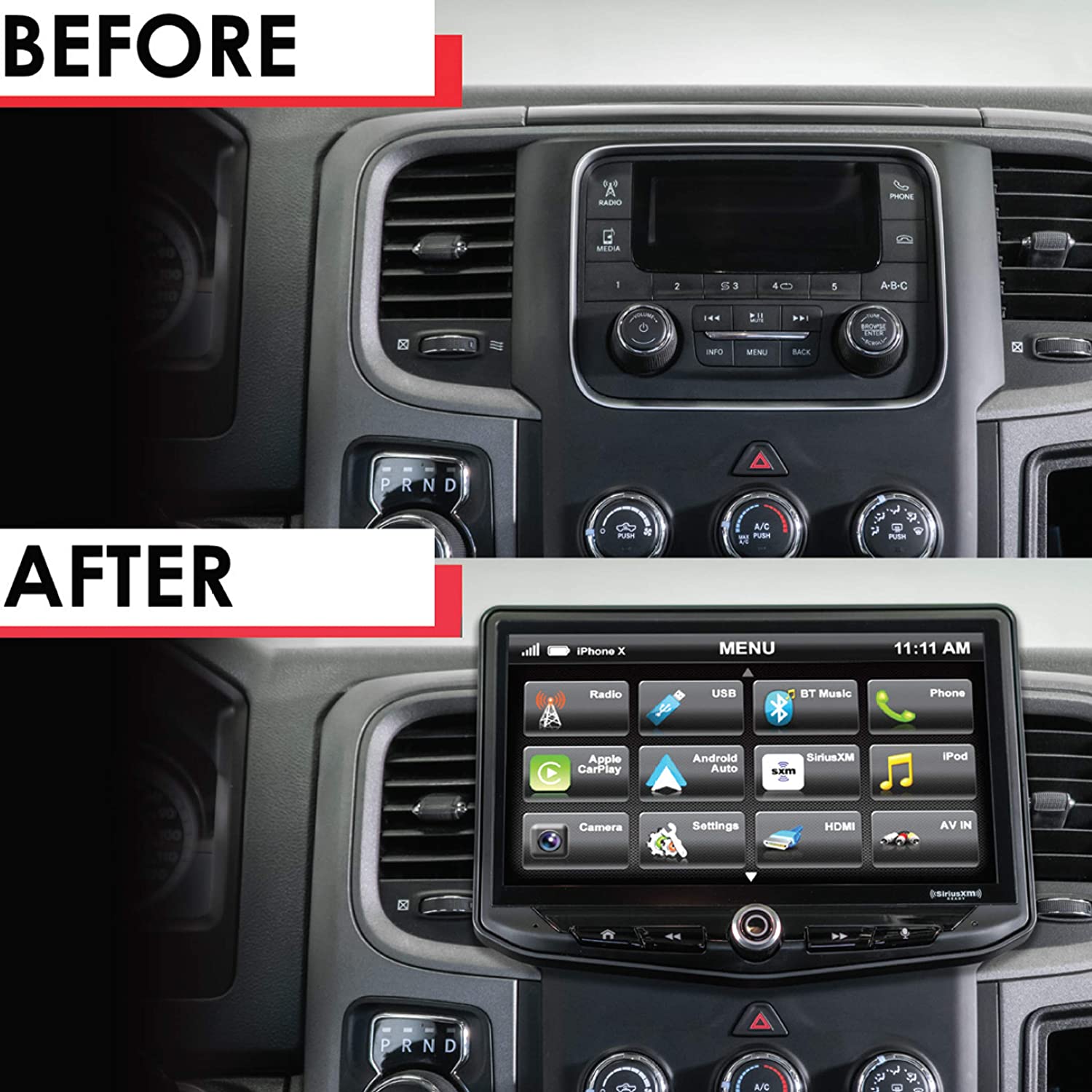 RAM Truck (2013-2018) HEIGH10 10" Radio Fully Integrated Kit | Displays Vehicle Information