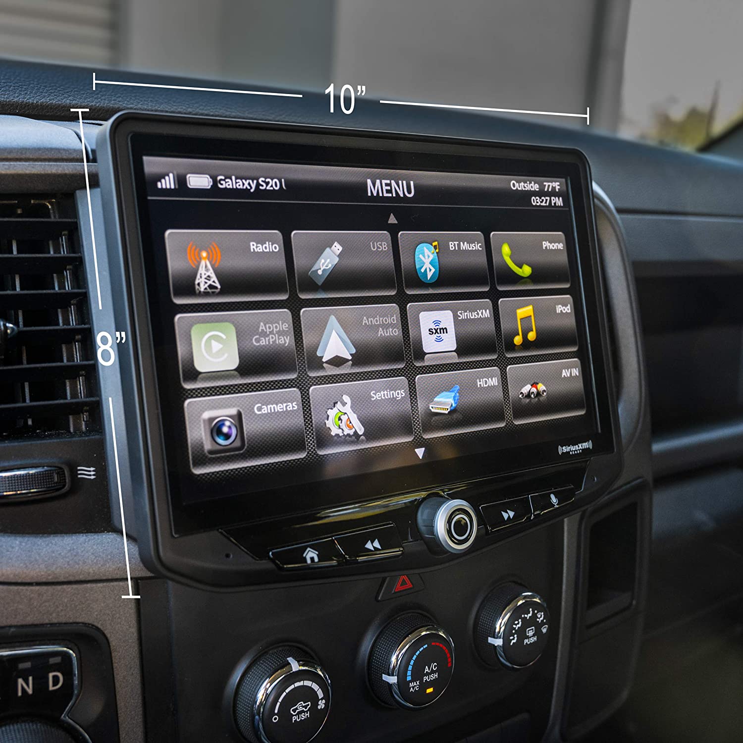 RAM Truck (2013-2018) HEIGH10 10" Radio Fully Integrated Kit | Displays Vehicle Information