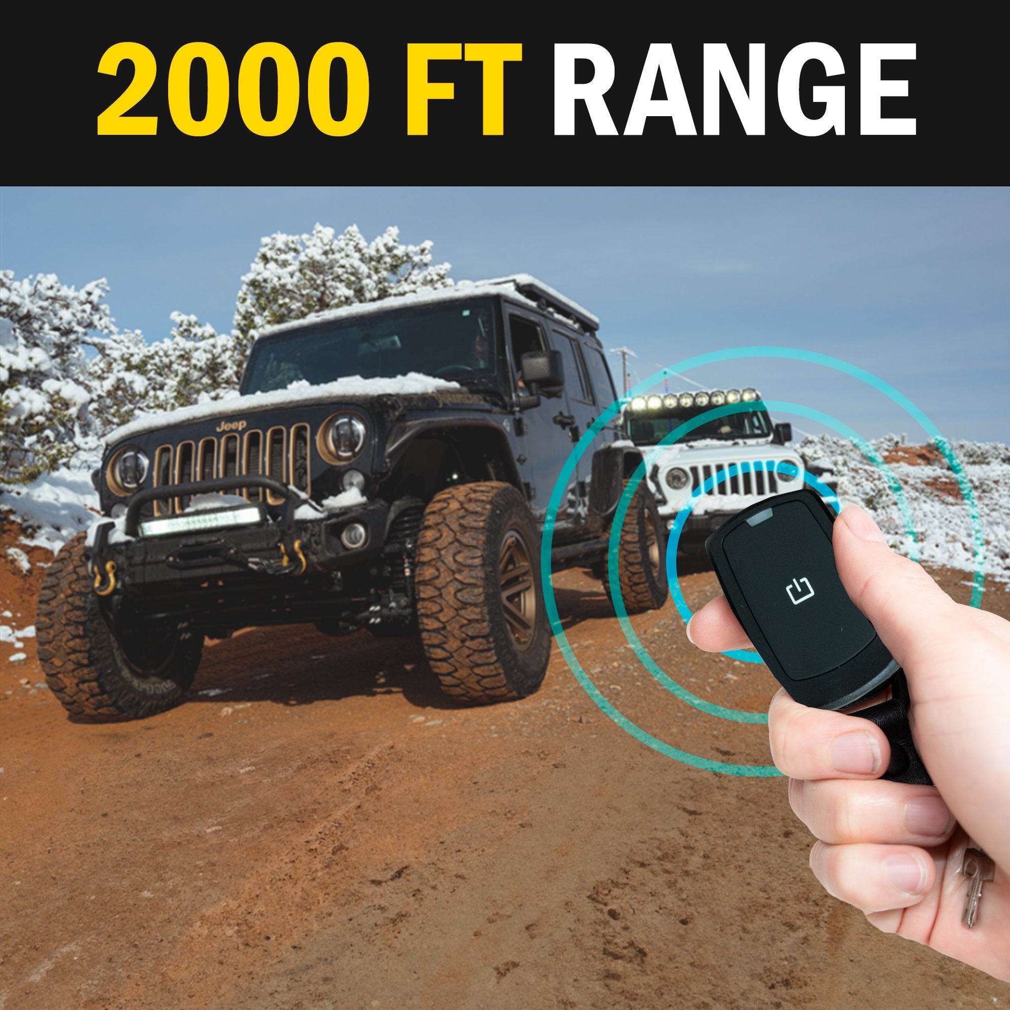 Start - X Long Range (2000 - ft) Plug N Play Remote Starter Kit for Jeep Wrangler (2007 - 2018) / Key Start