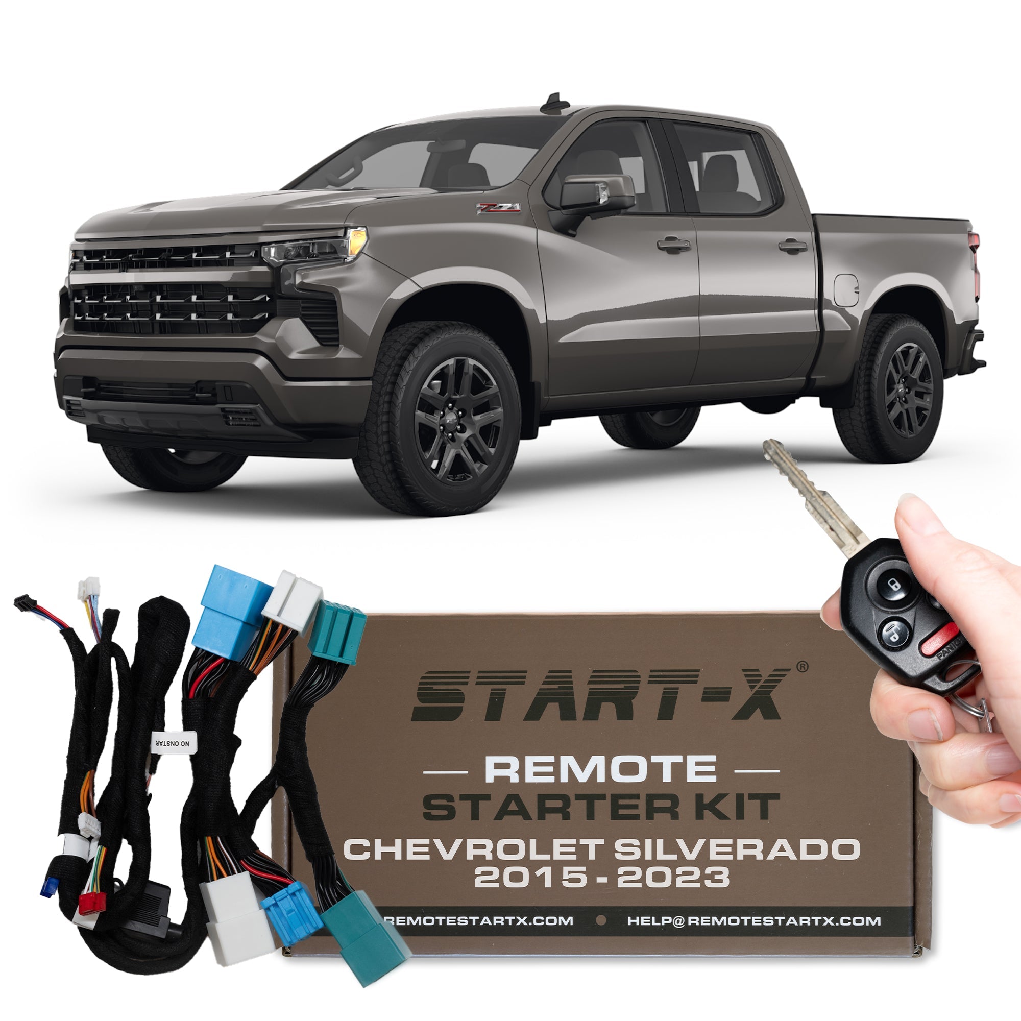 Start - X Plug N Play Remote Starter Kit for Chevy Silverado & GMC Sierra 1500/2500/3500 (2015 - 2023) / Key Start